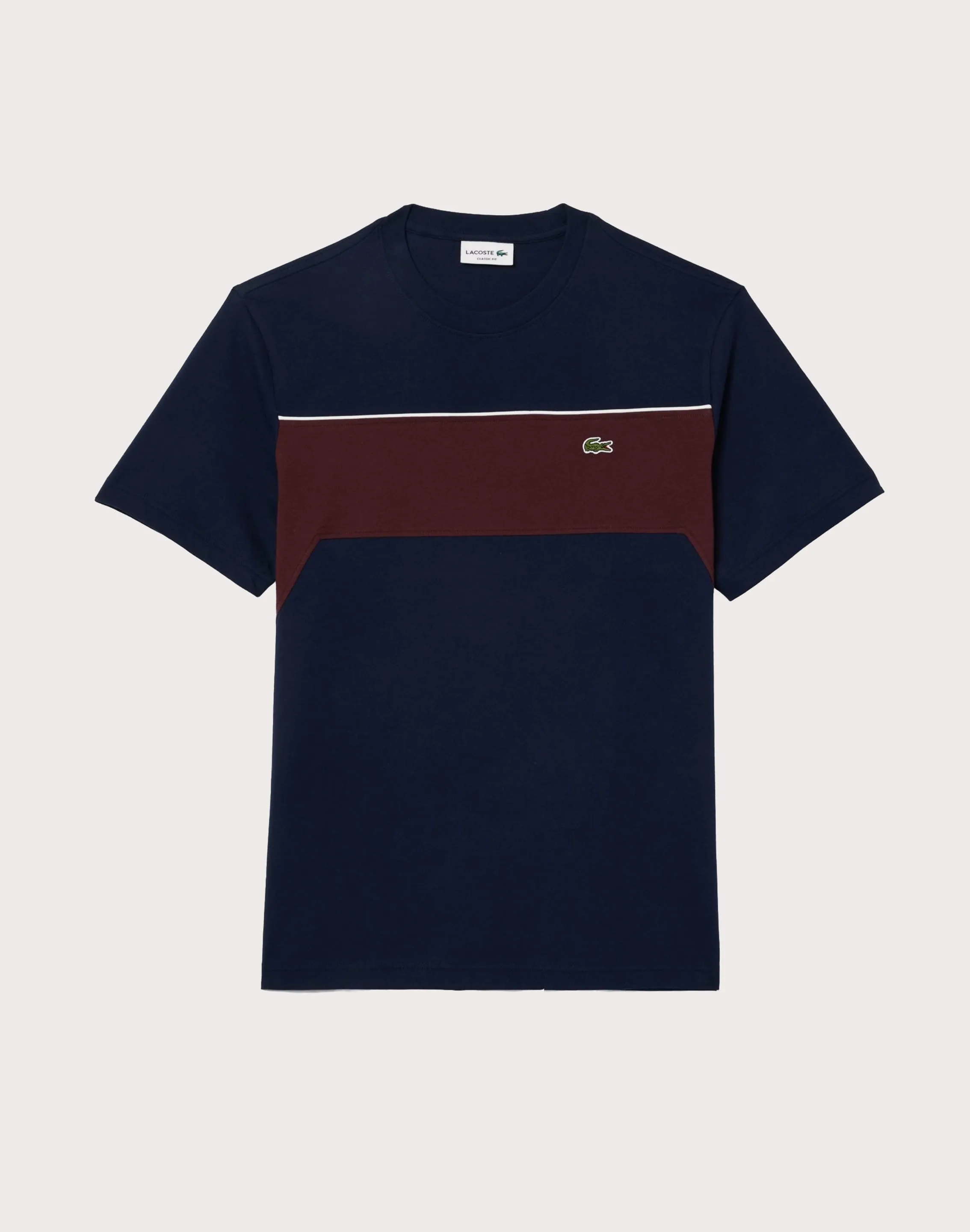 Lacoste Colorblock Navy/Maroon Tee