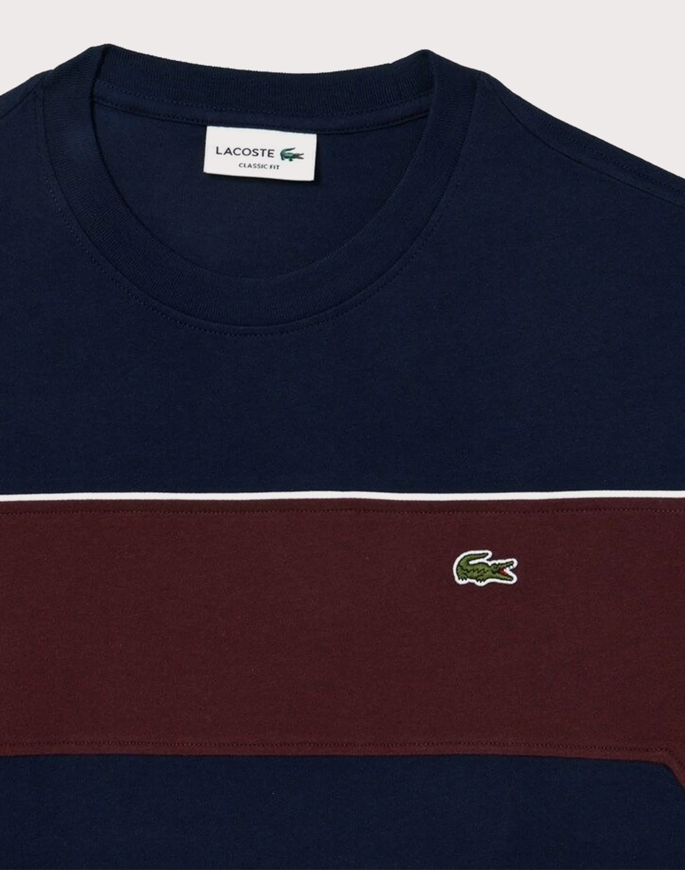 Lacoste Colorblock Navy/Maroon Tee