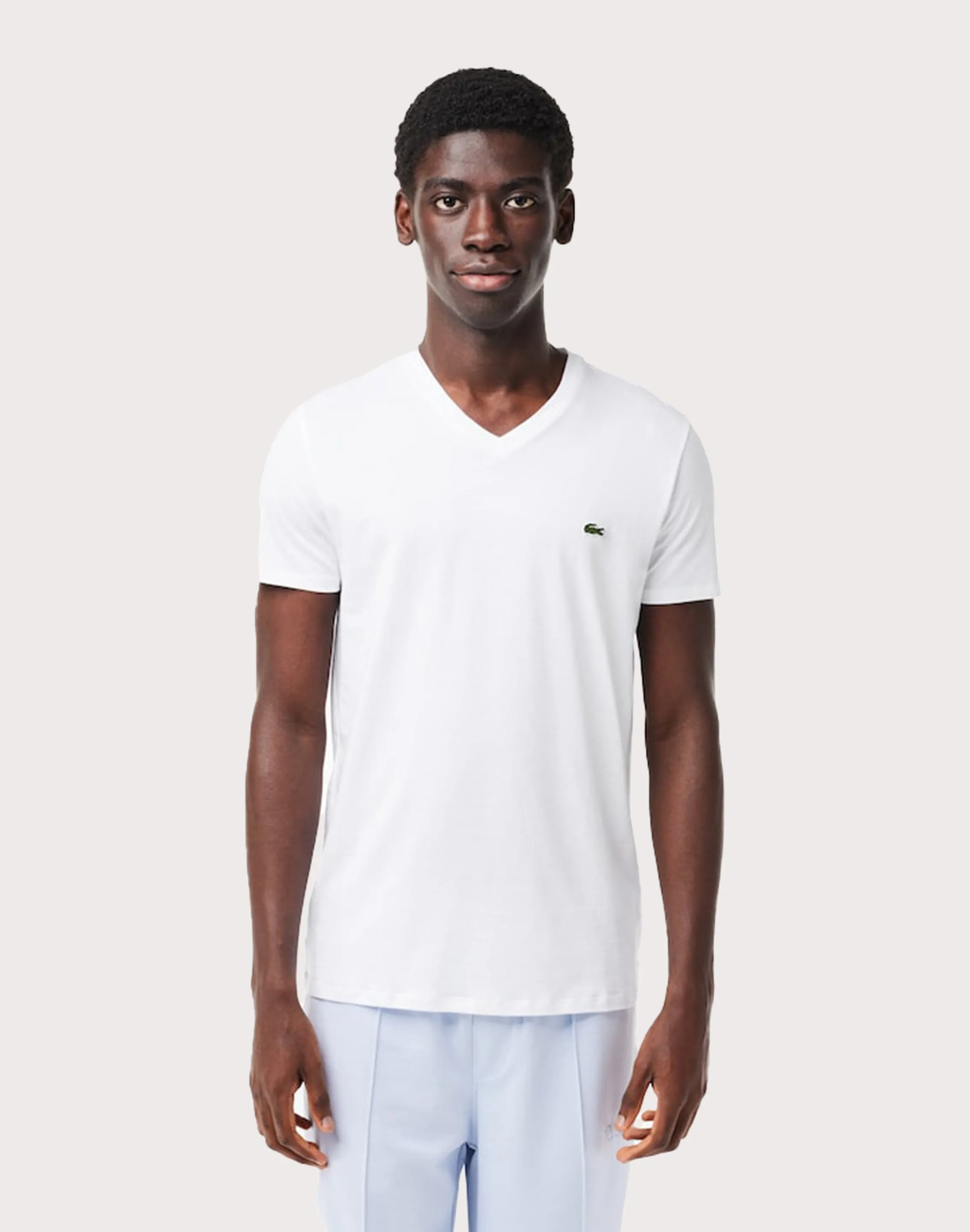 Lacoste Jersey Print V-Neck Tee