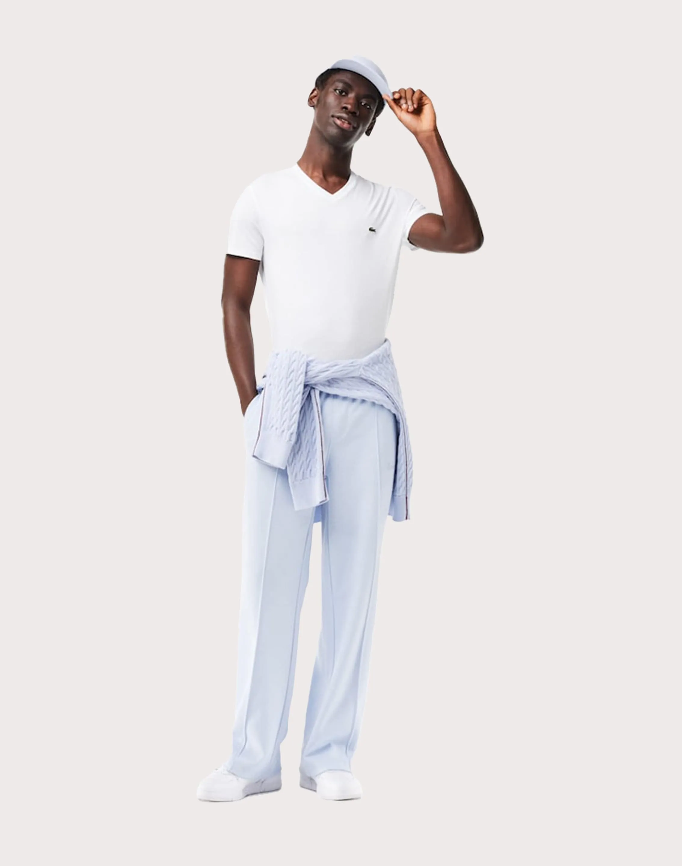 Lacoste Jersey Print V-Neck Tee