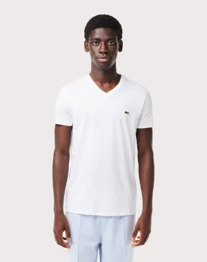 Lacoste Jersey Print V-Neck Tee