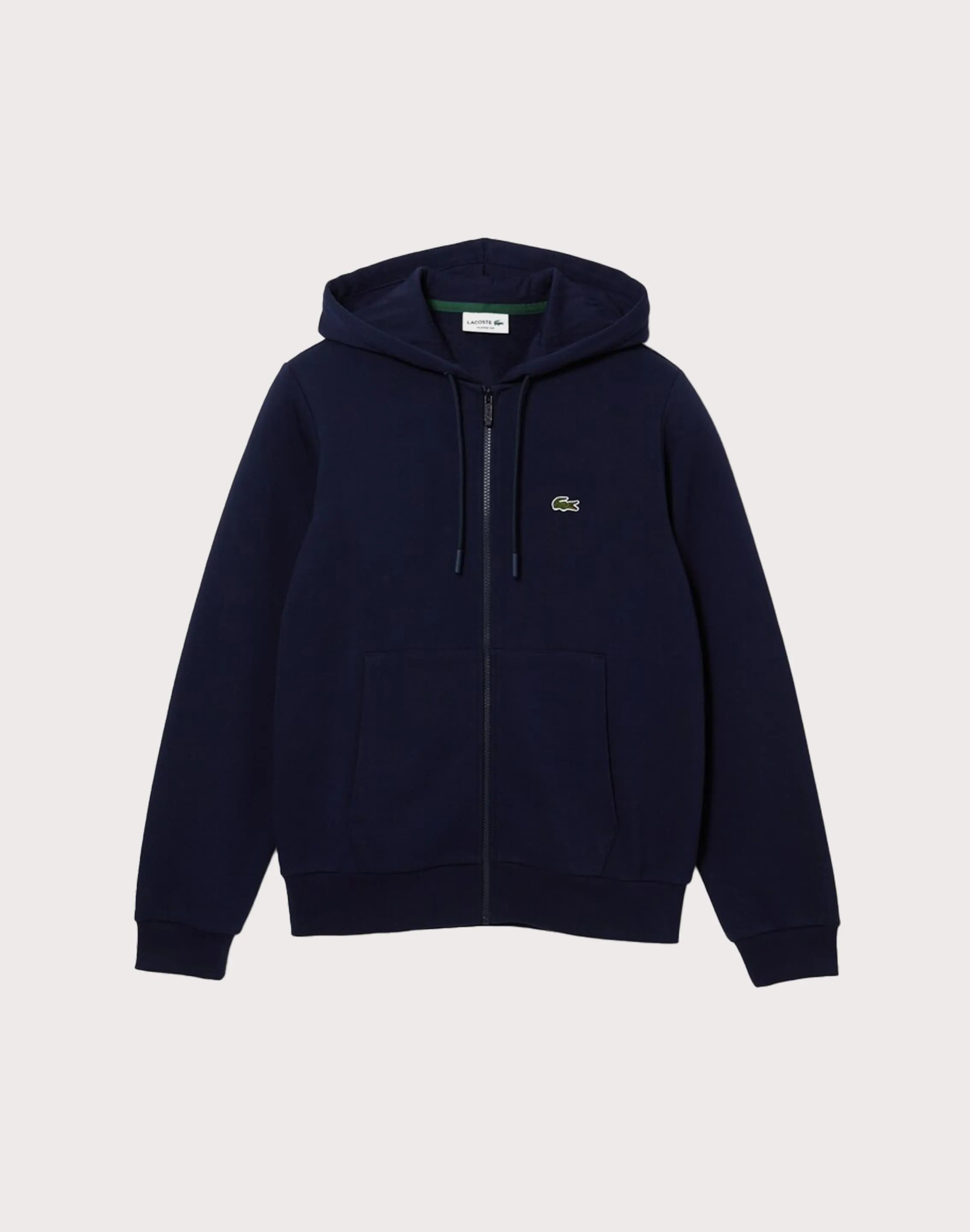 Lacoste Solid Fleece Hooded Navy Jacket
