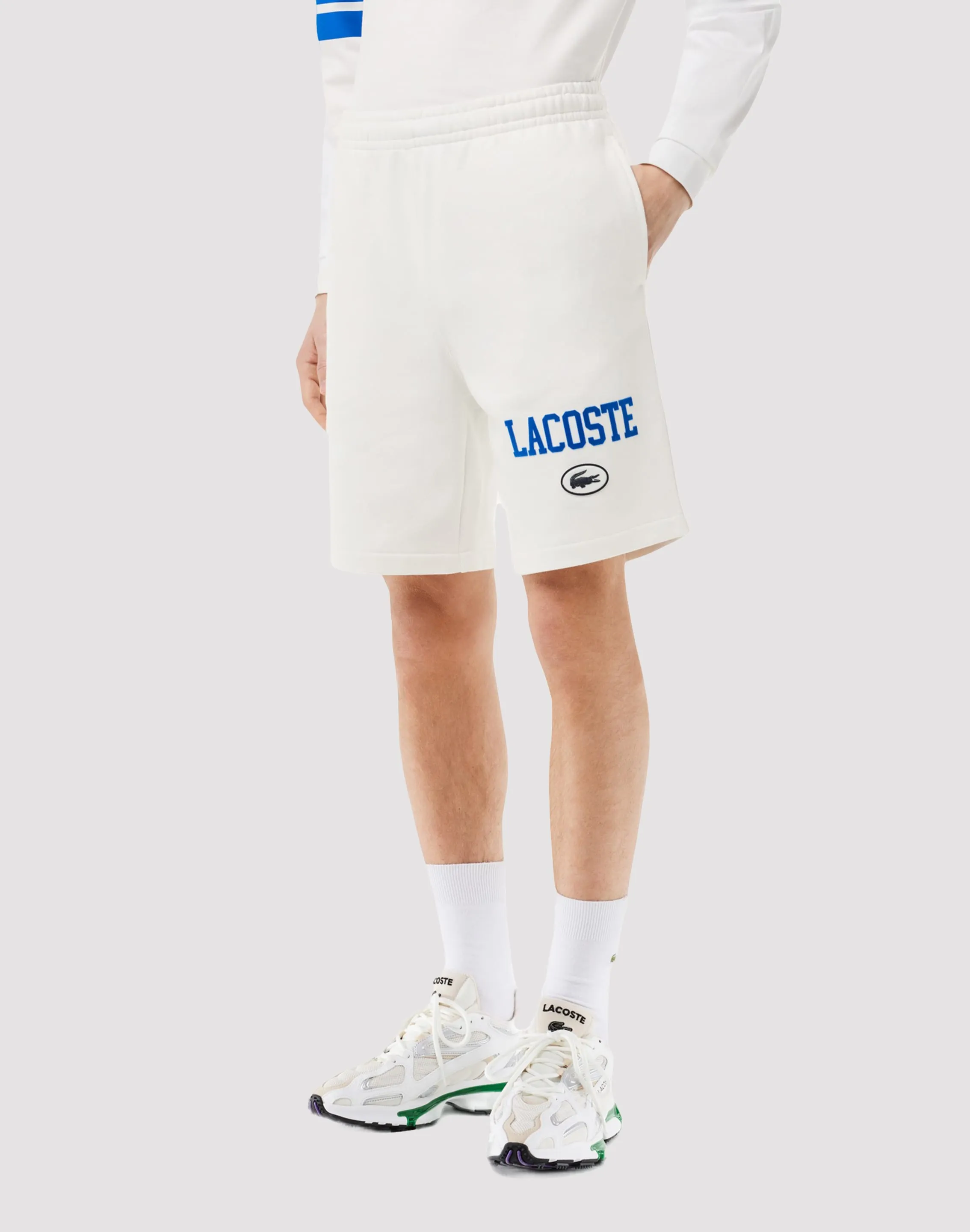 Lacoste Varsity French Terry White Shorts