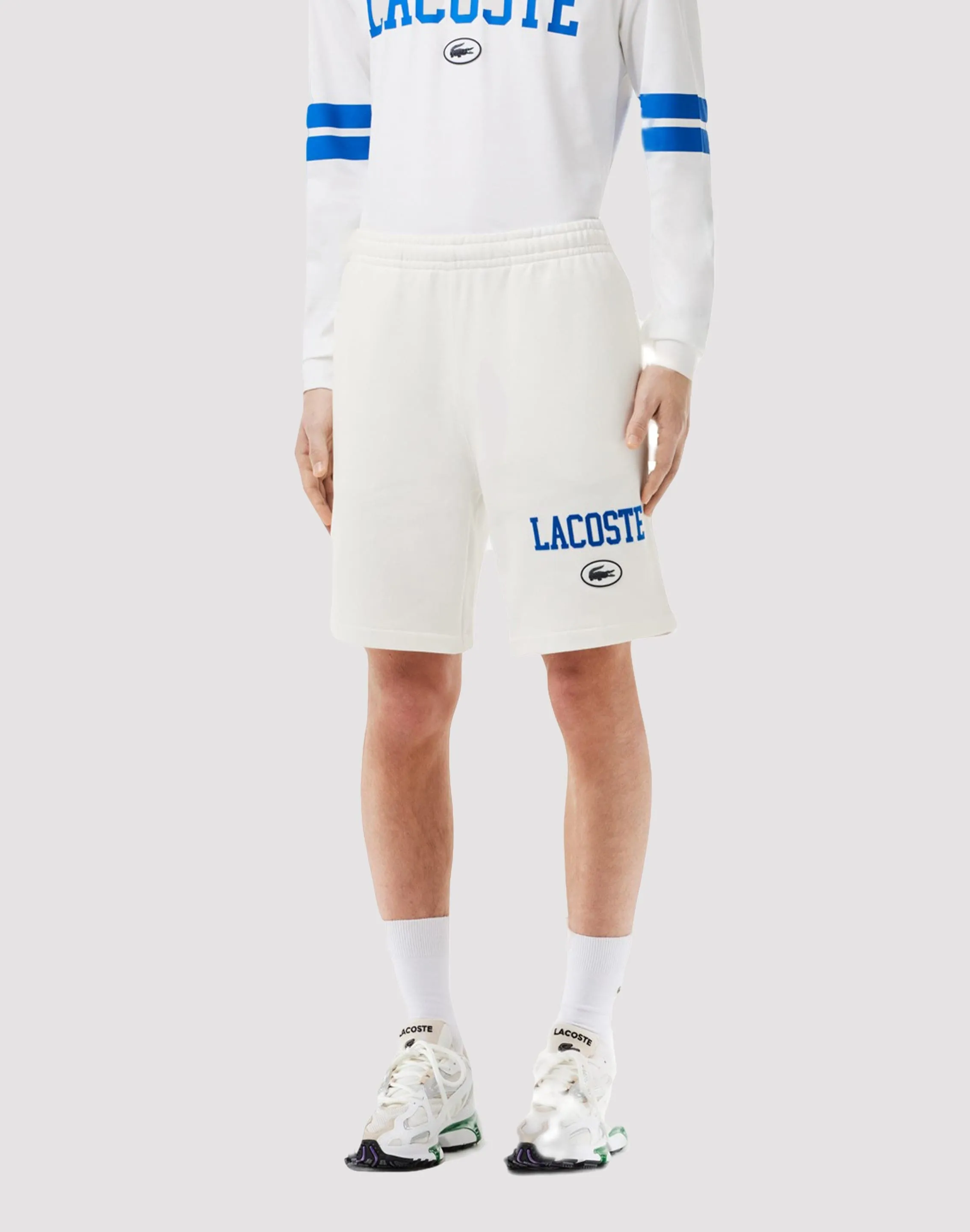 Lacoste Varsity French Terry White Shorts