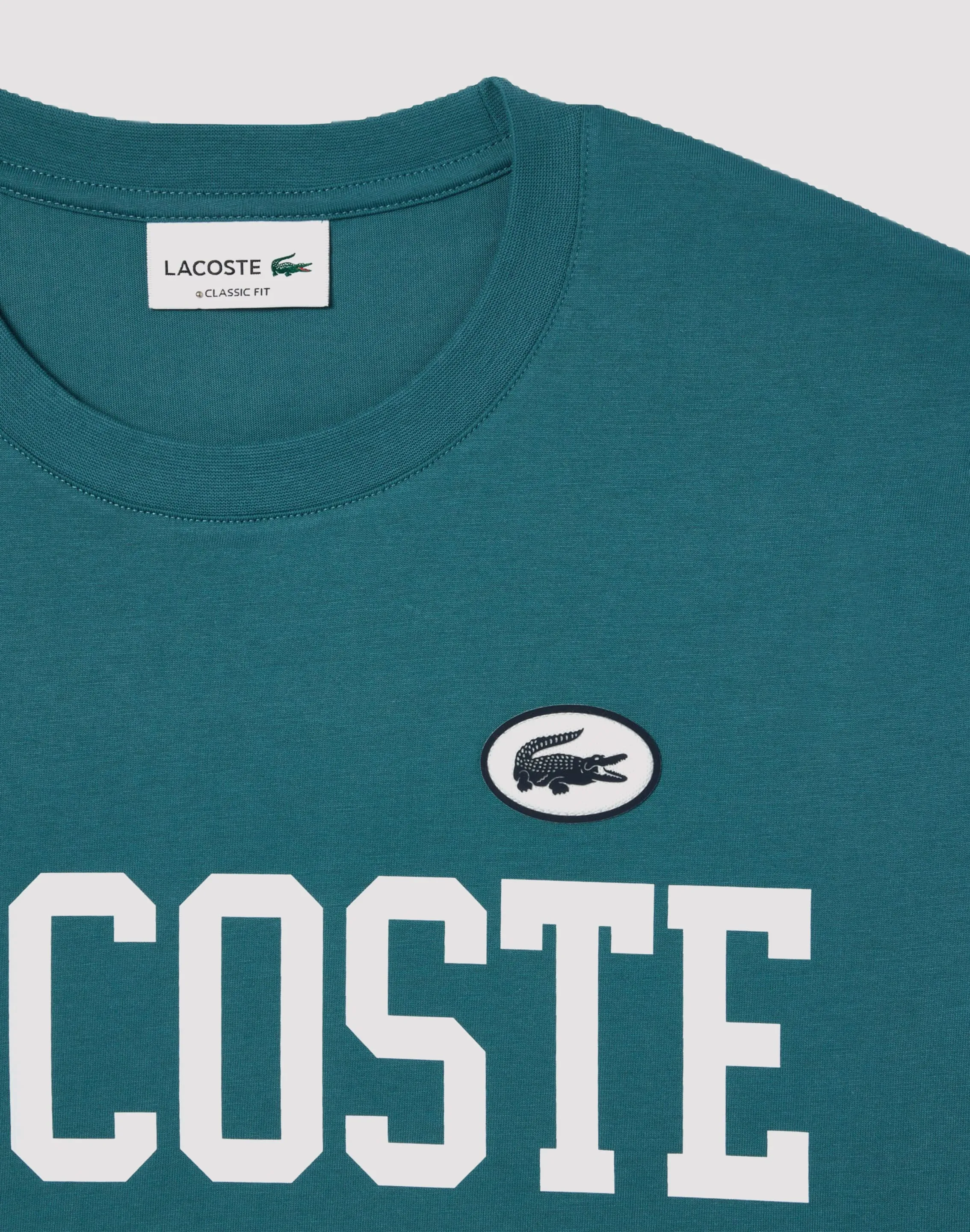 Lacoste Varsity Logo Teal Tee