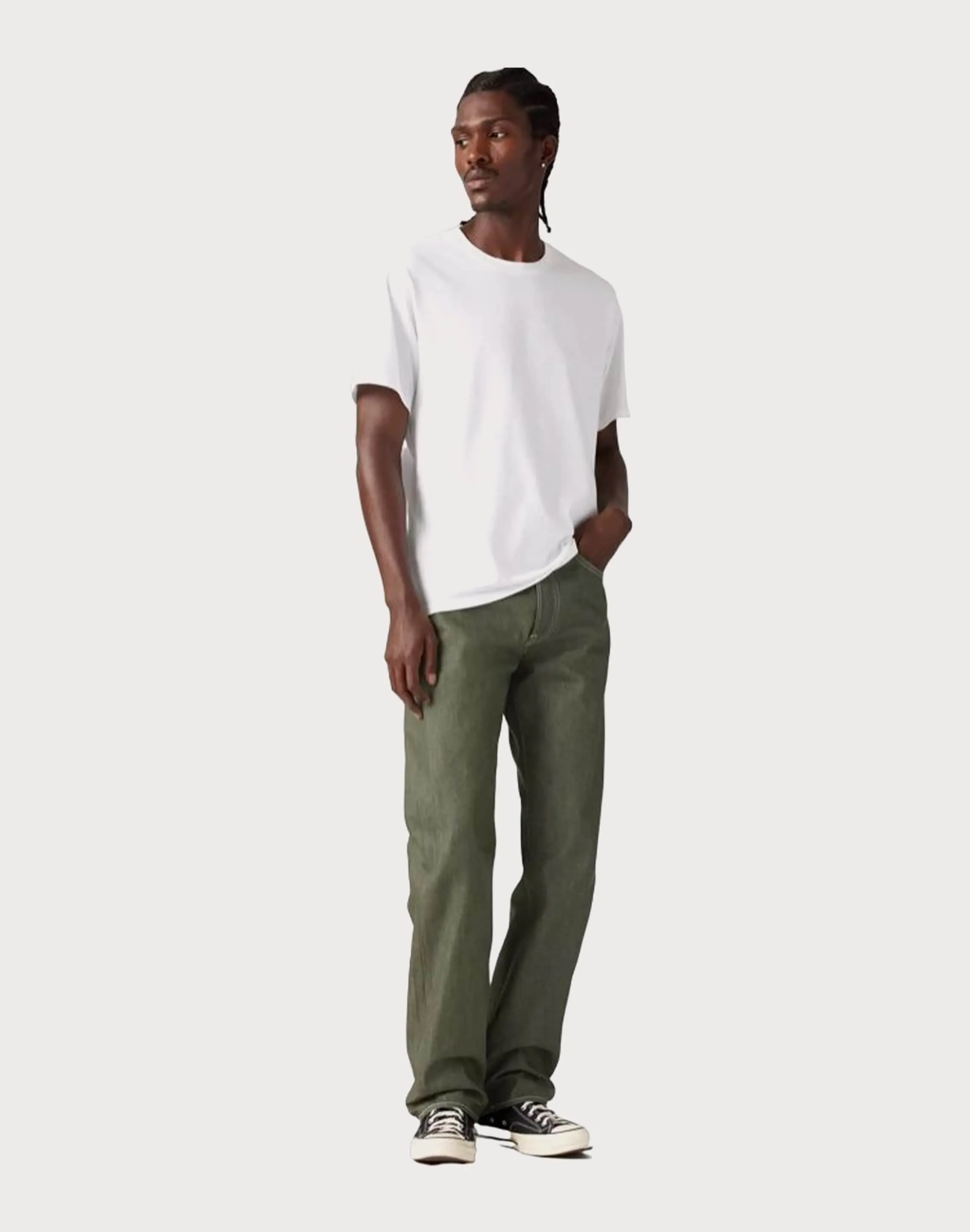 Levi 501 Rigid Straight Fit Denim Green Jeans