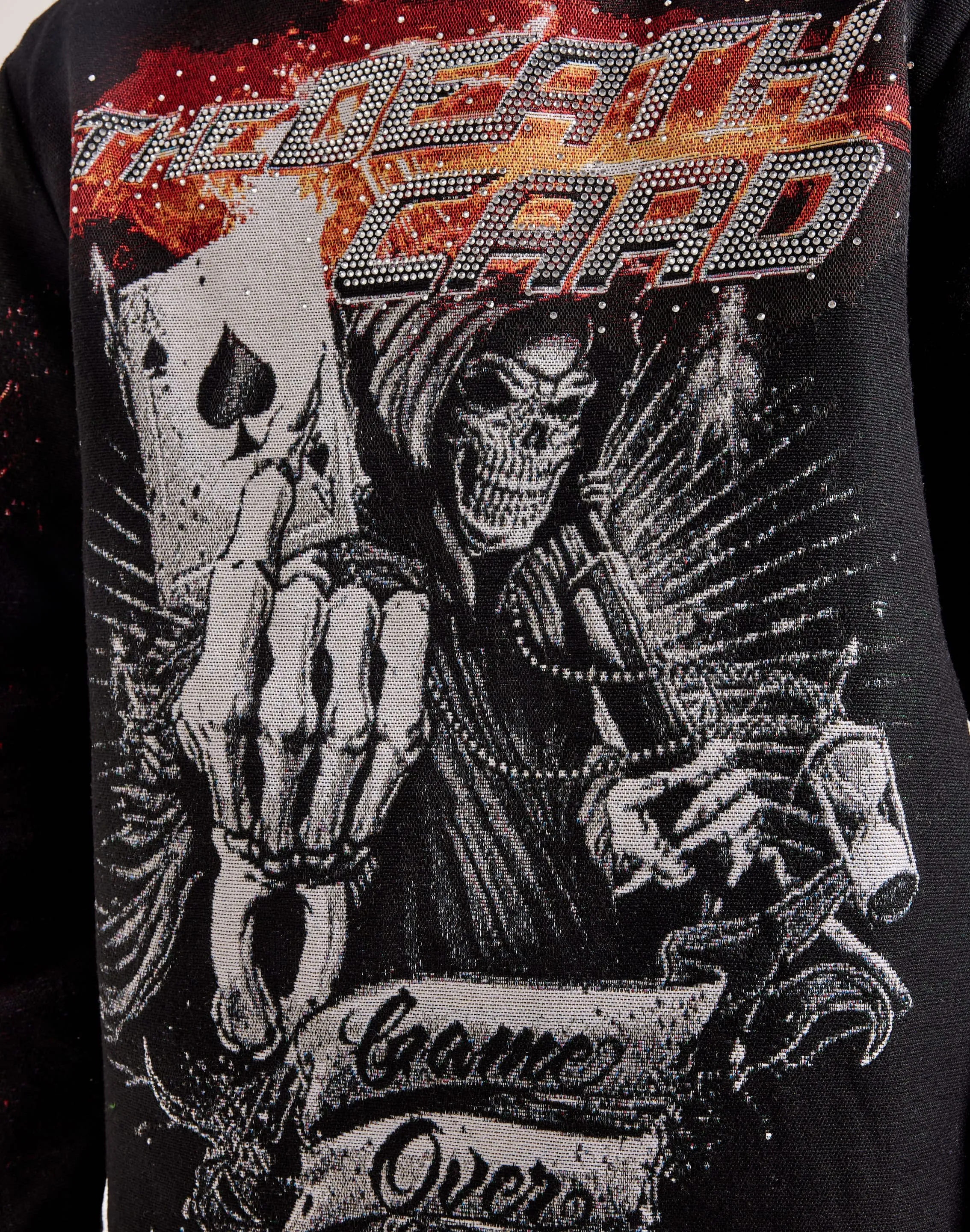 Majestik Death Card Rhinestone Tapestry Hoodie