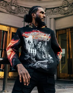 Majestik Death Card Rhinestone Tapestry Hoodie