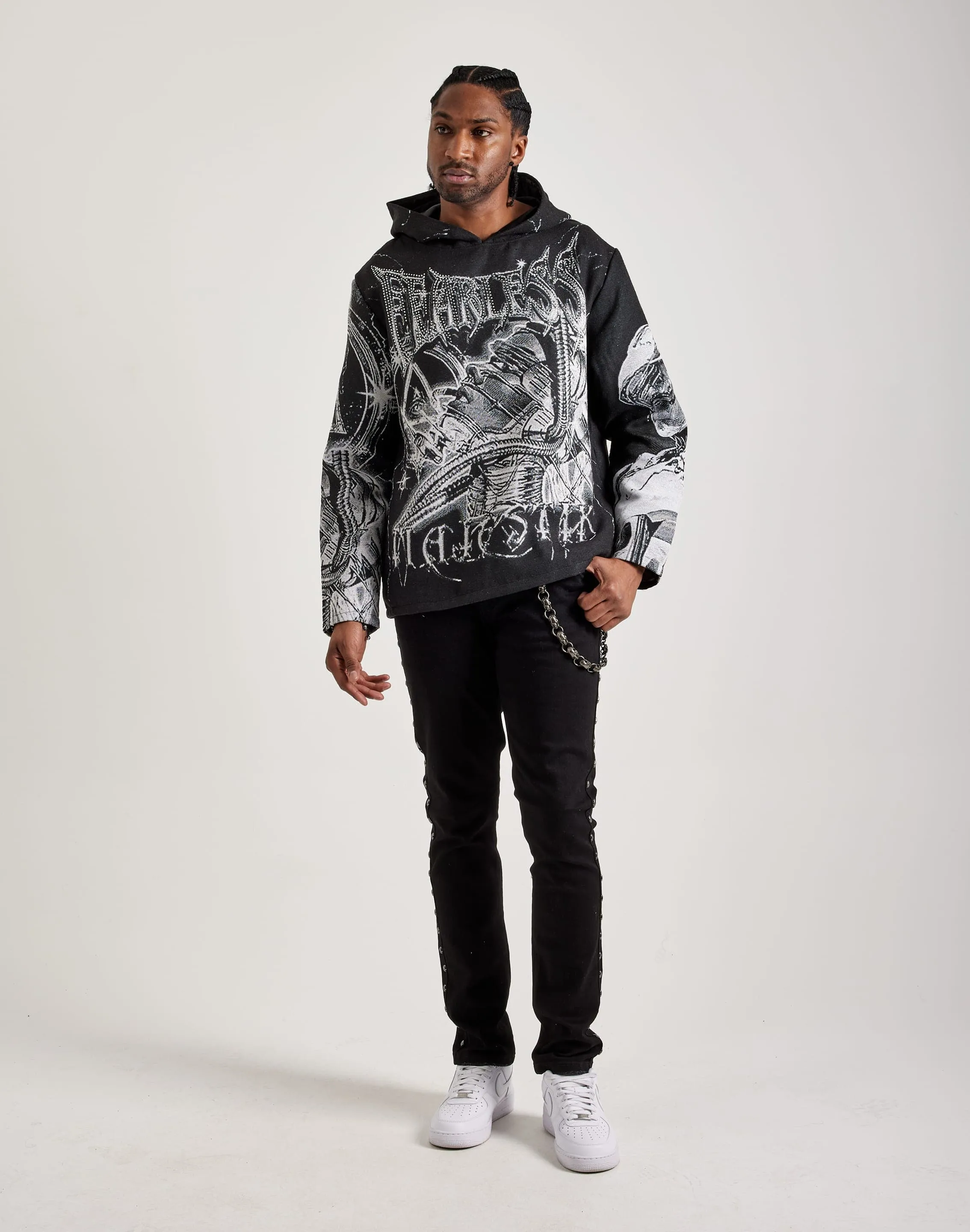 Majestik Fearless Face Tapestry Hoodie
