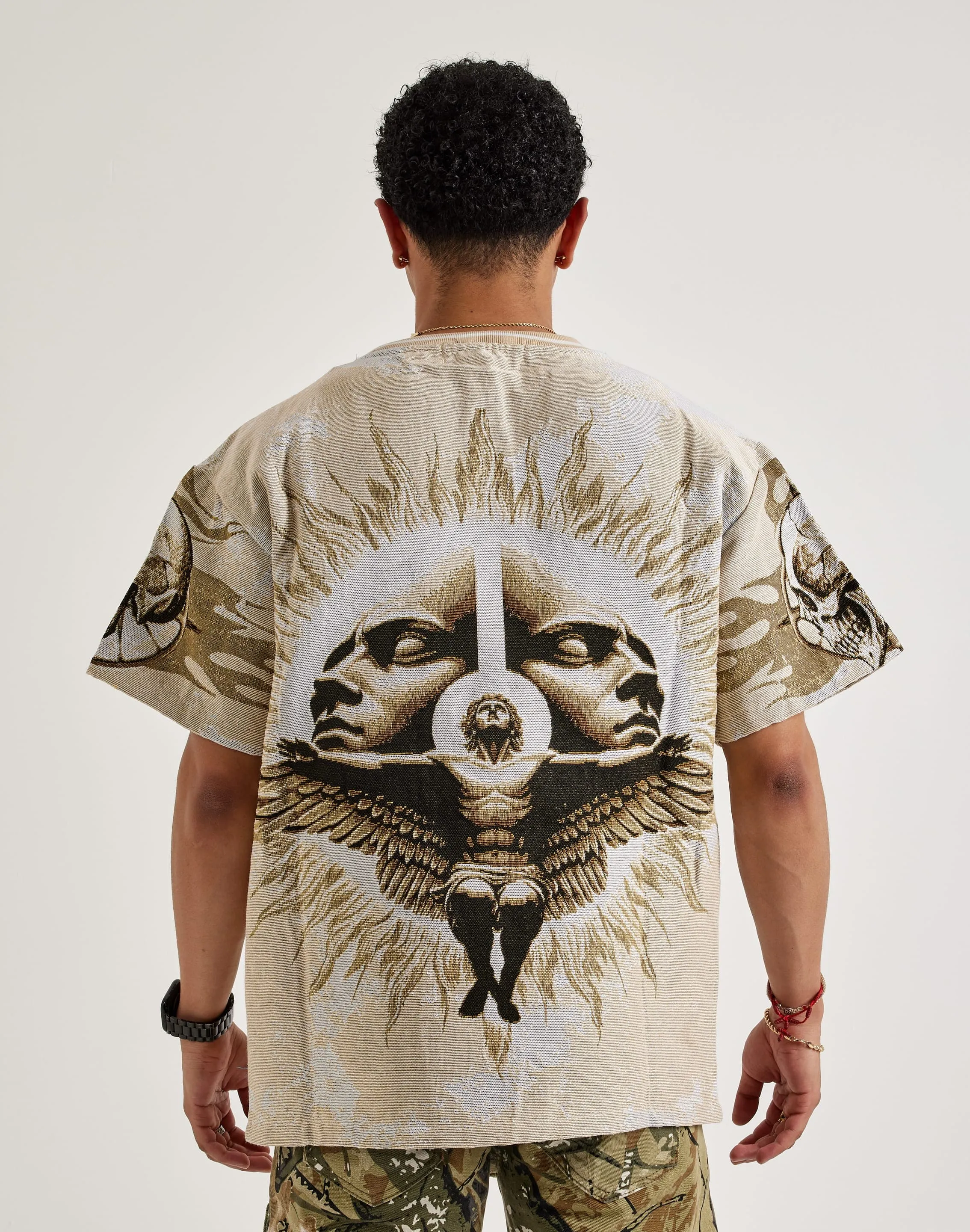 Majestik Flame Skull Tapestry Tee