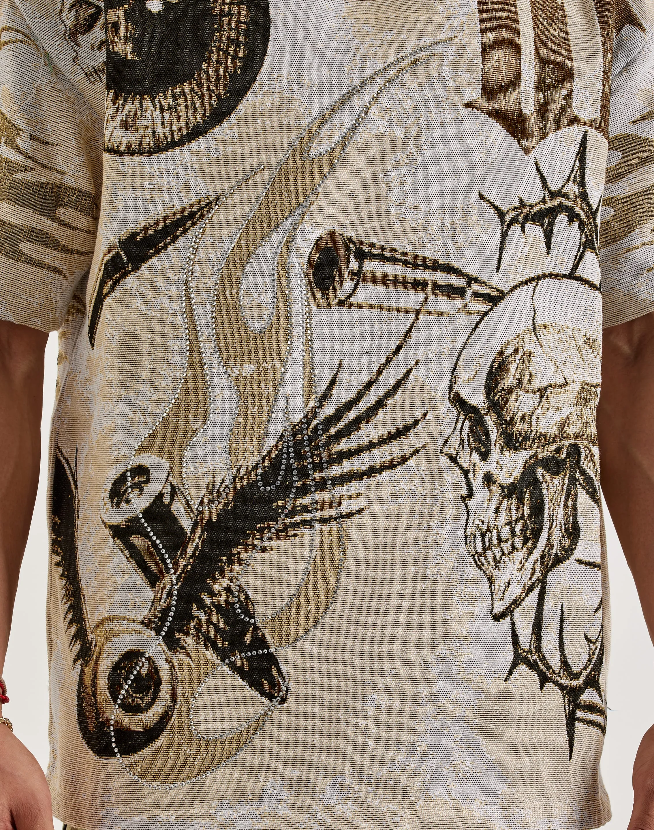 Majestik Flame Skull Tapestry Tee
