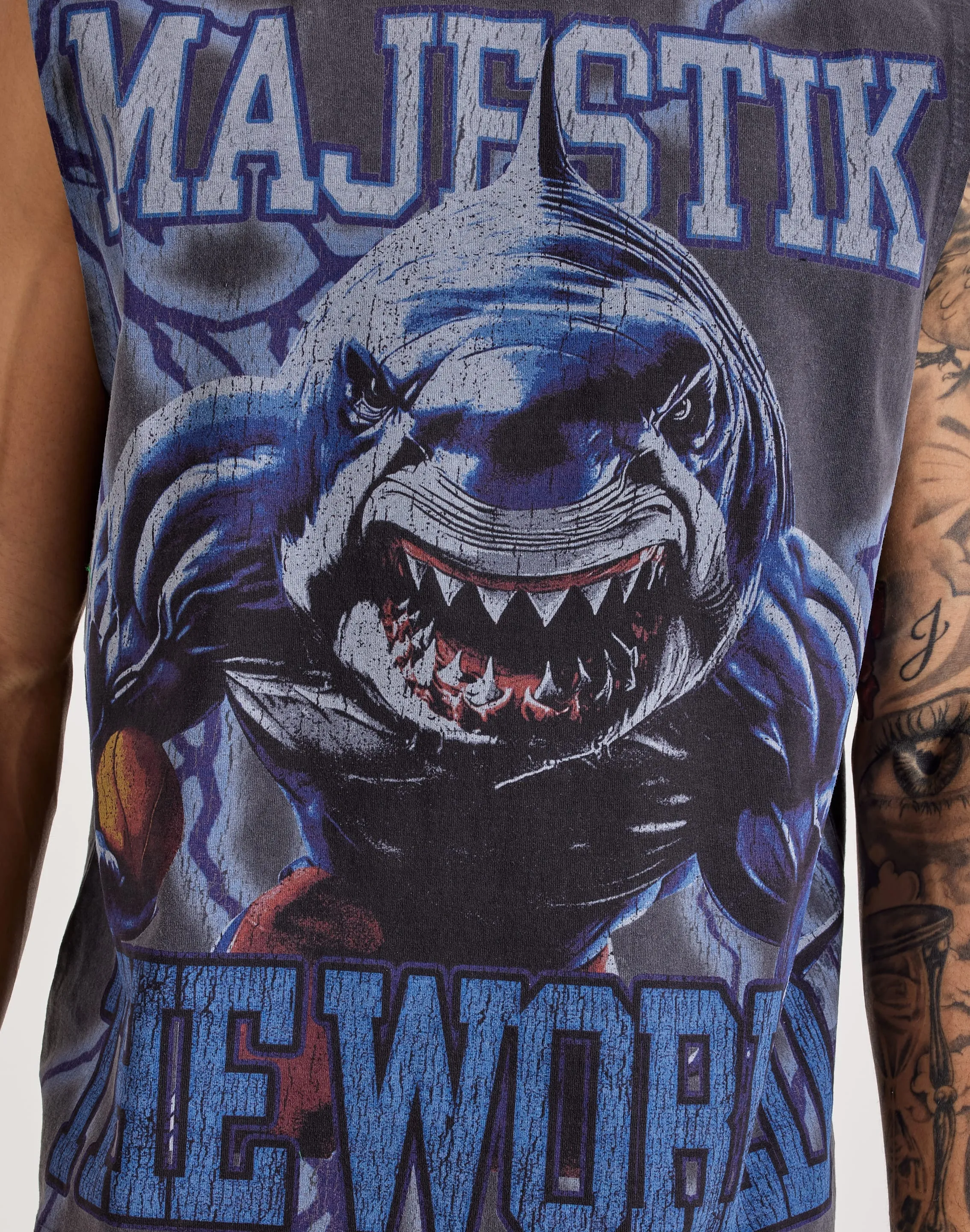 Majestik World Shark Muscle Tee