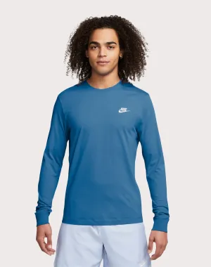 Nike Sportswear Club Long-Sleeve Blue Tee