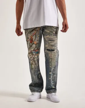 Preme Printed Chain Jeans