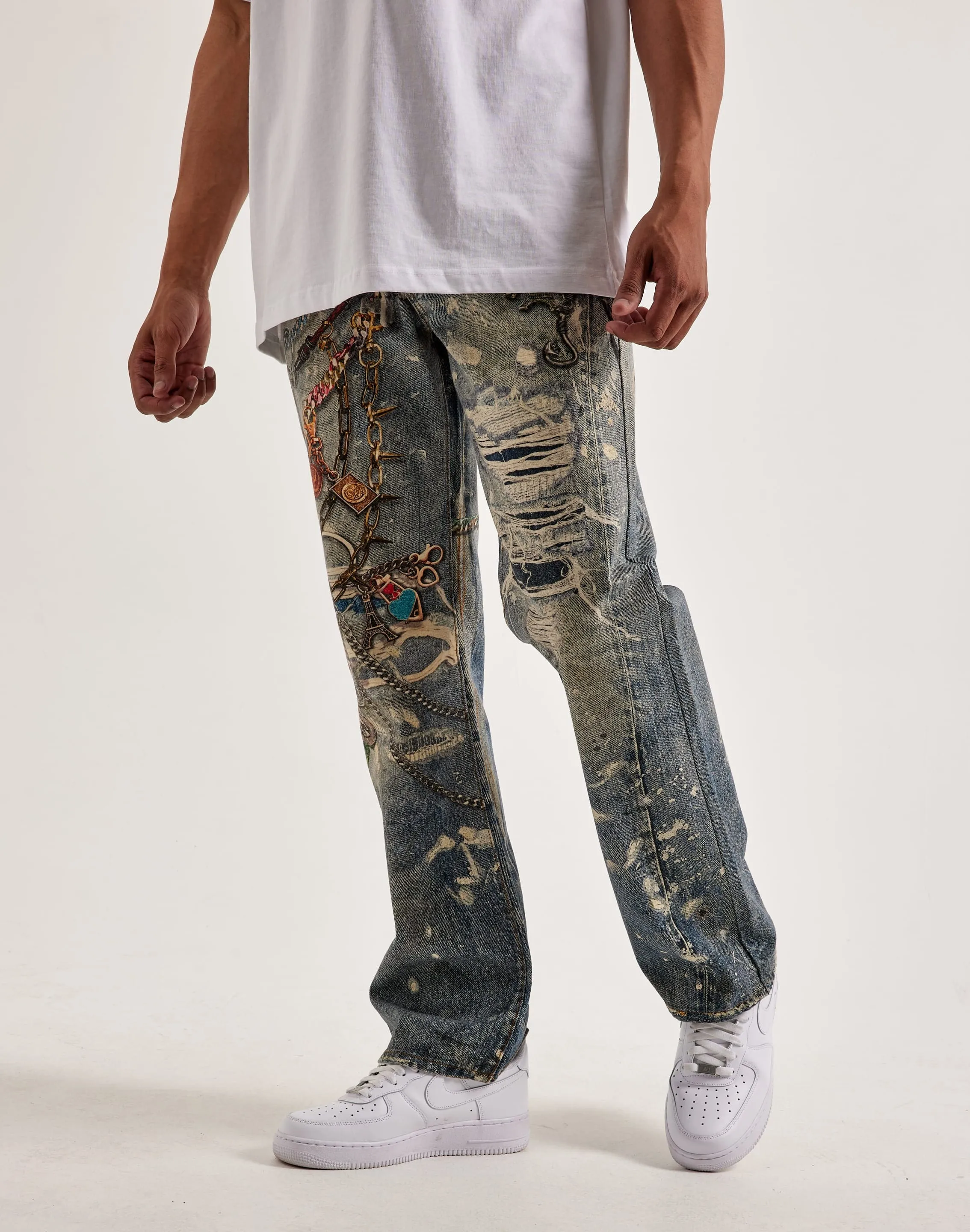Preme Printed Chain Jeans