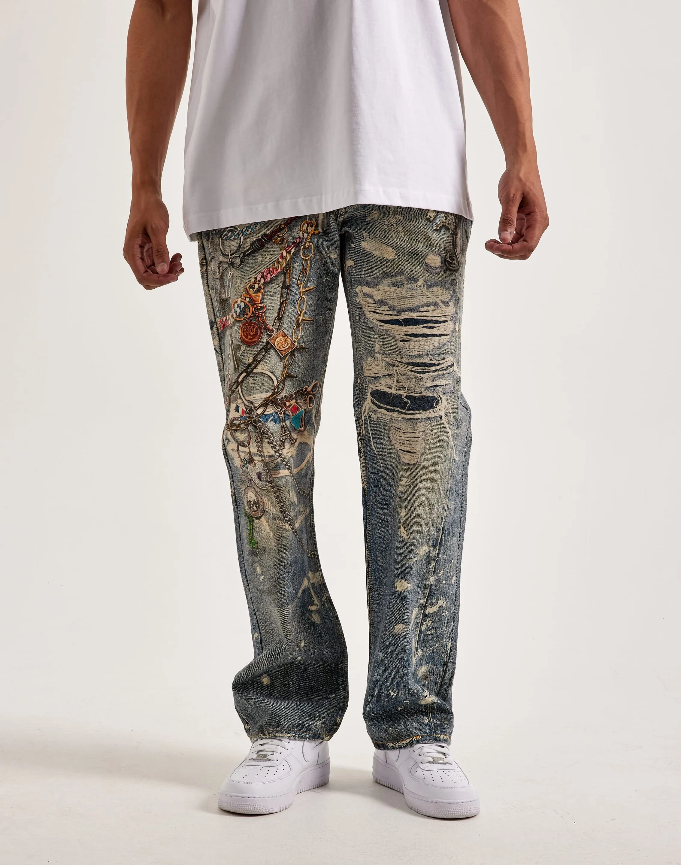 Preme Printed Chain Jeans