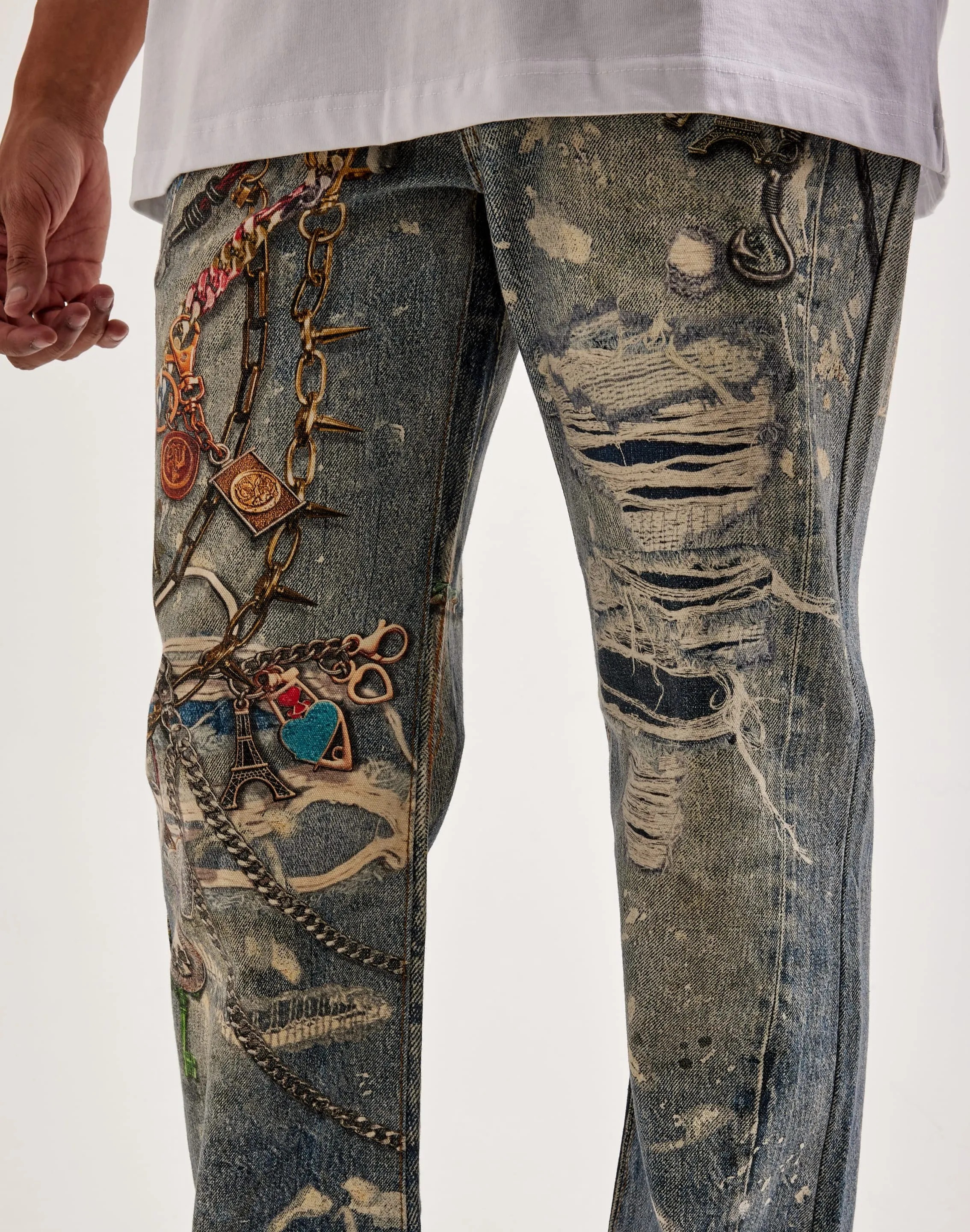 Preme Printed Chain Jeans
