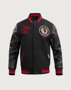 Pro Standard Chicago Blackhawks Retro Classic Rib Wool Varsity Jacket