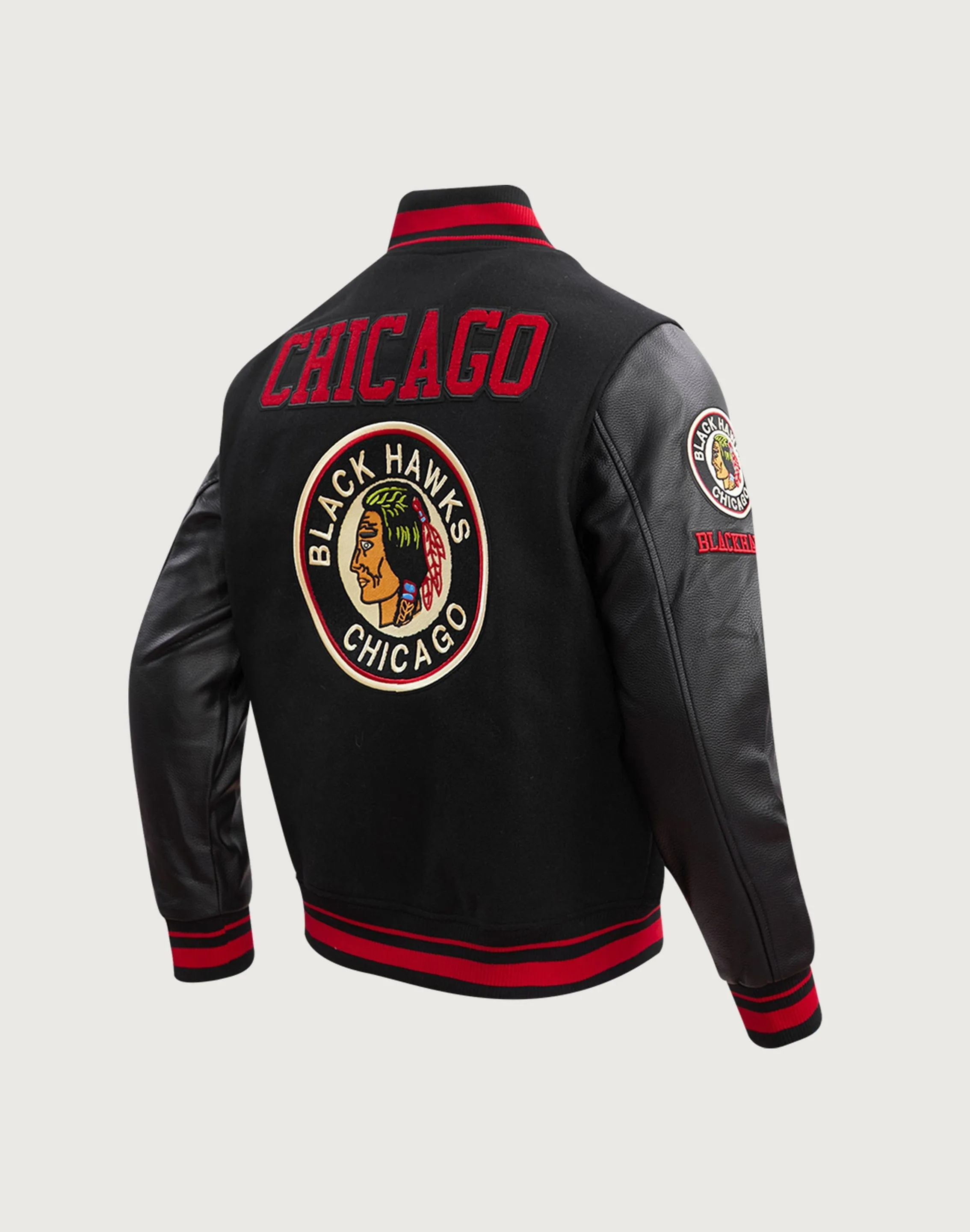 Pro Standard Chicago Blackhawks Retro Classic Rib Wool Varsity Jacket