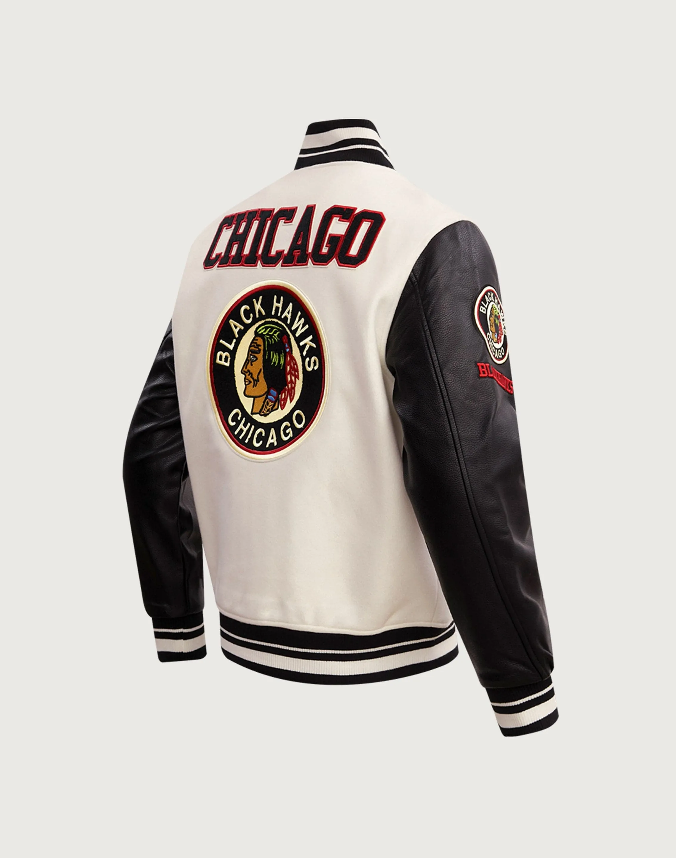 Pro Standard Chicago Blackhawks Retro Classic Rib Wool Varsity Jacket