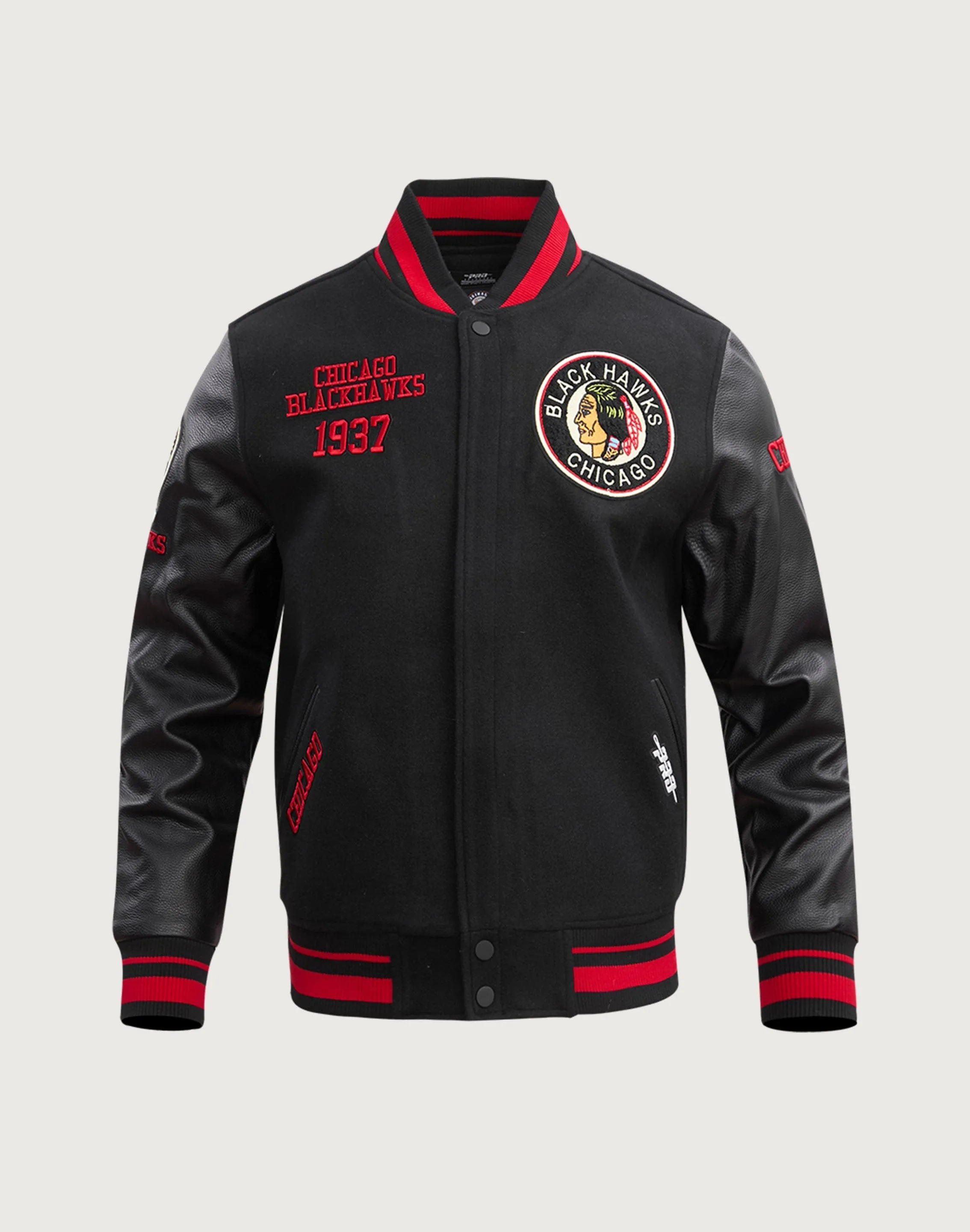 Pro Standard Chicago Blackhawks Retro Classic Rib Wool Varsity Jacket