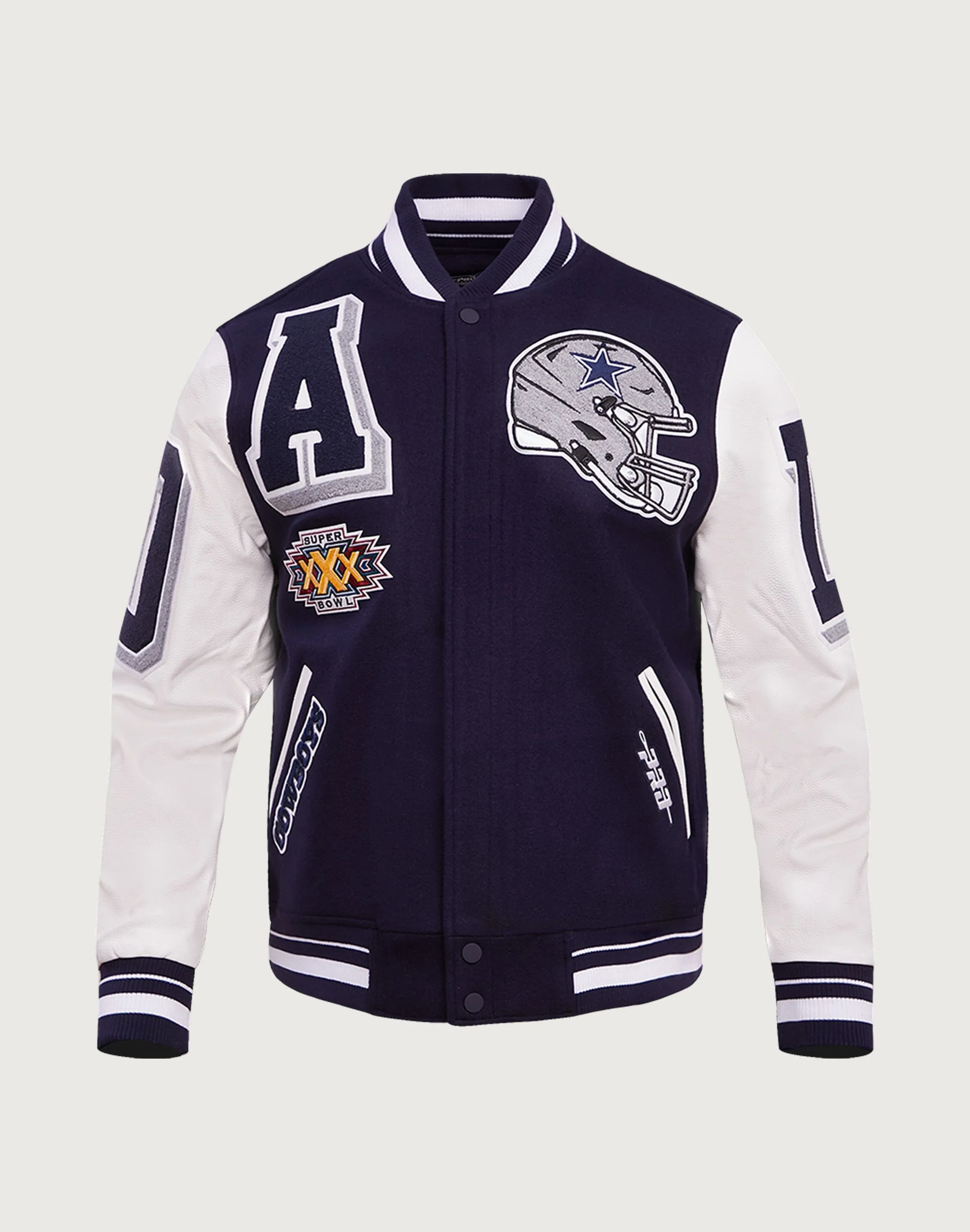 Pro Standard Dallas Cowboys Mashup Rib Wool Varsity Jacket