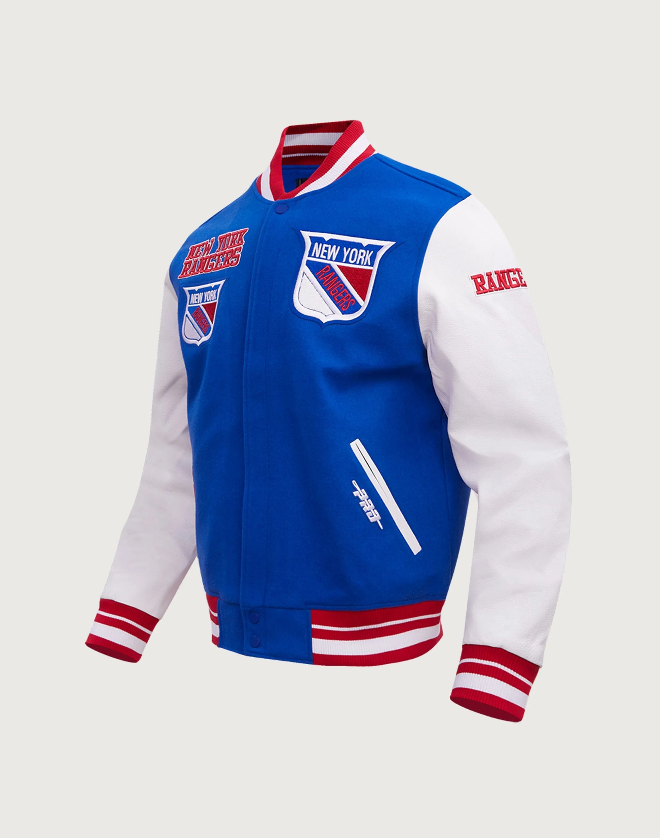 Pro Standard New York Rangers Retro Classic Rib Wool Varsity Jacket