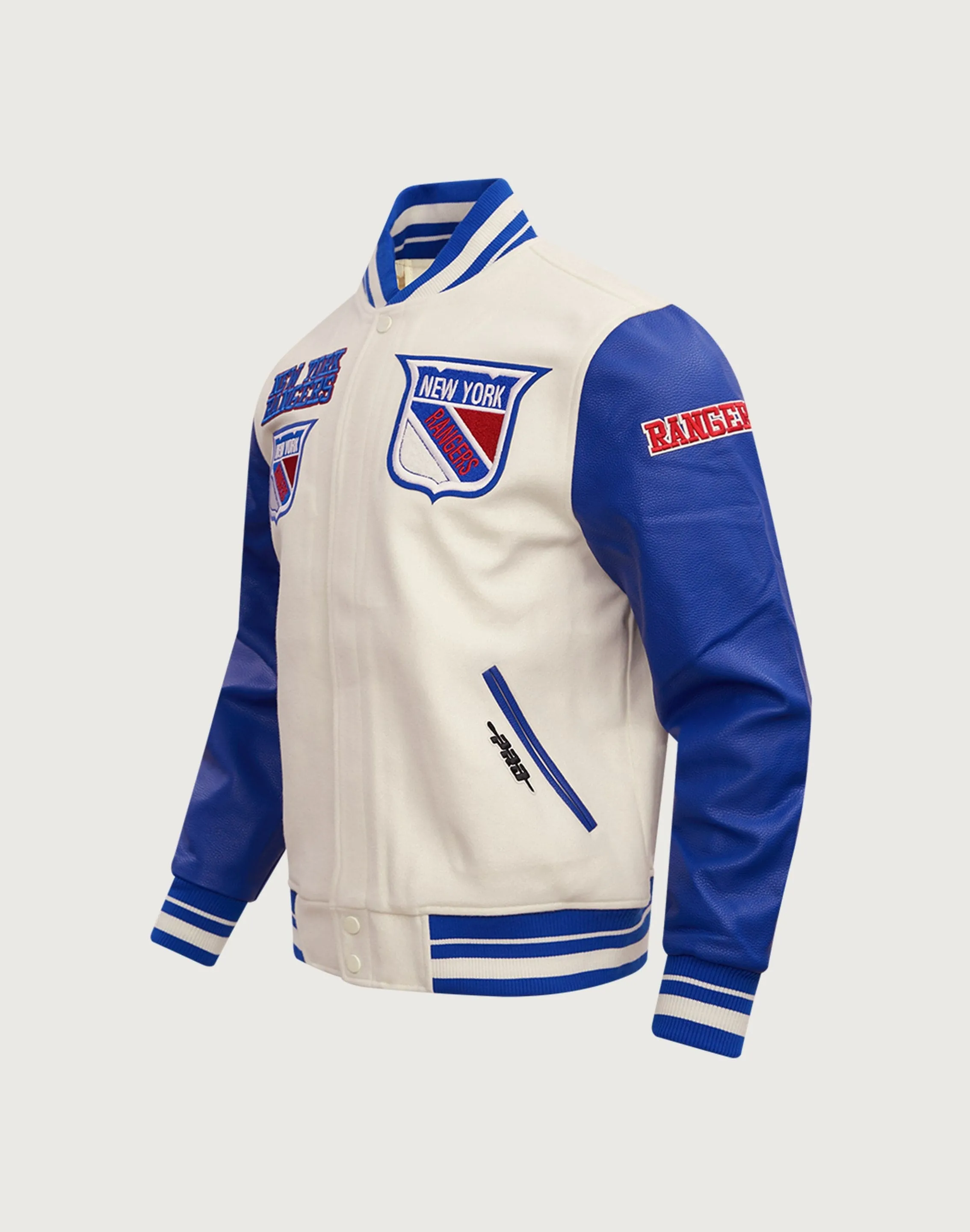 Pro Standard New York Rangers Retro Classic Rib Wool Varsity Jacket