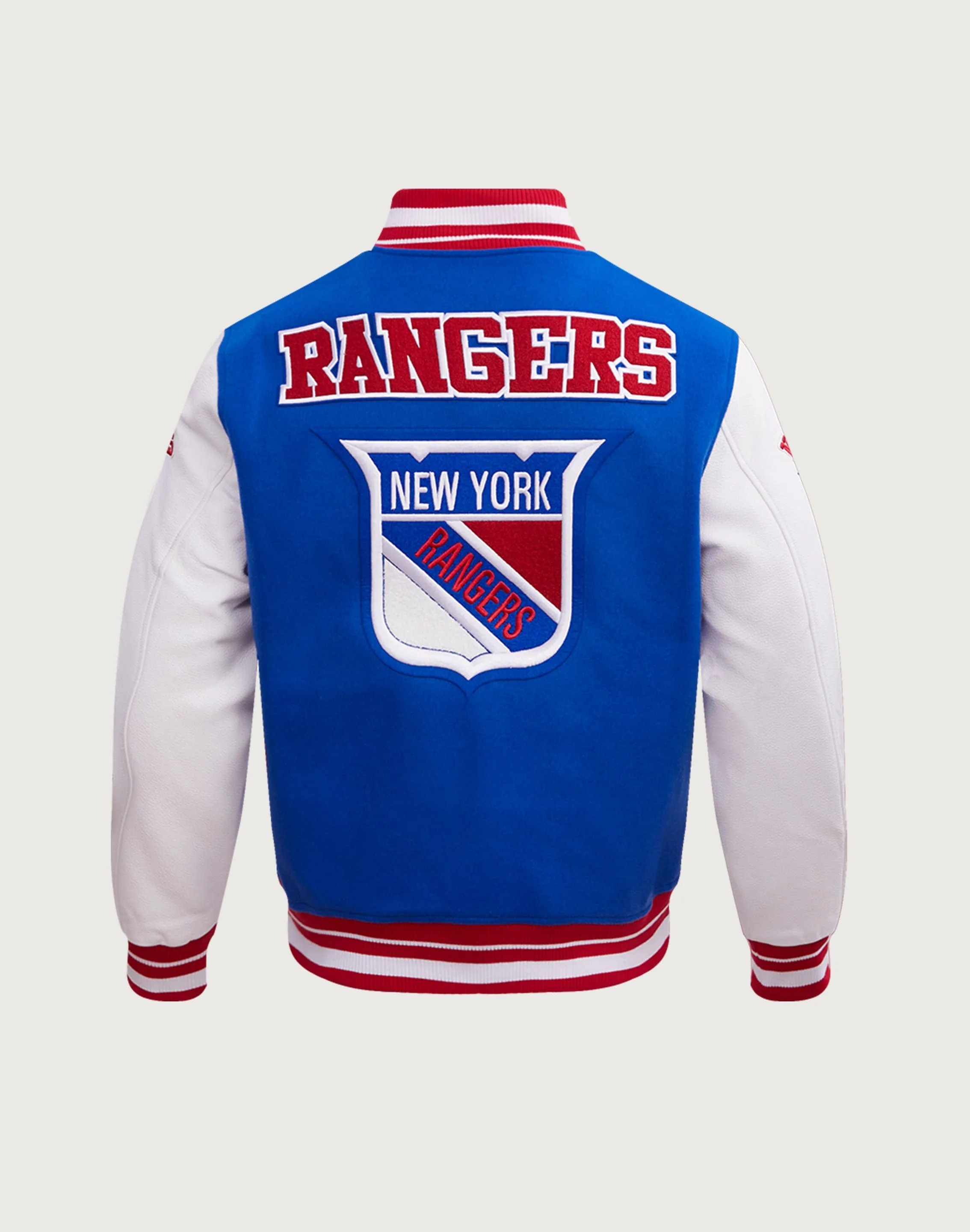 Pro Standard New York Rangers Retro Classic Rib Wool Varsity Jacket