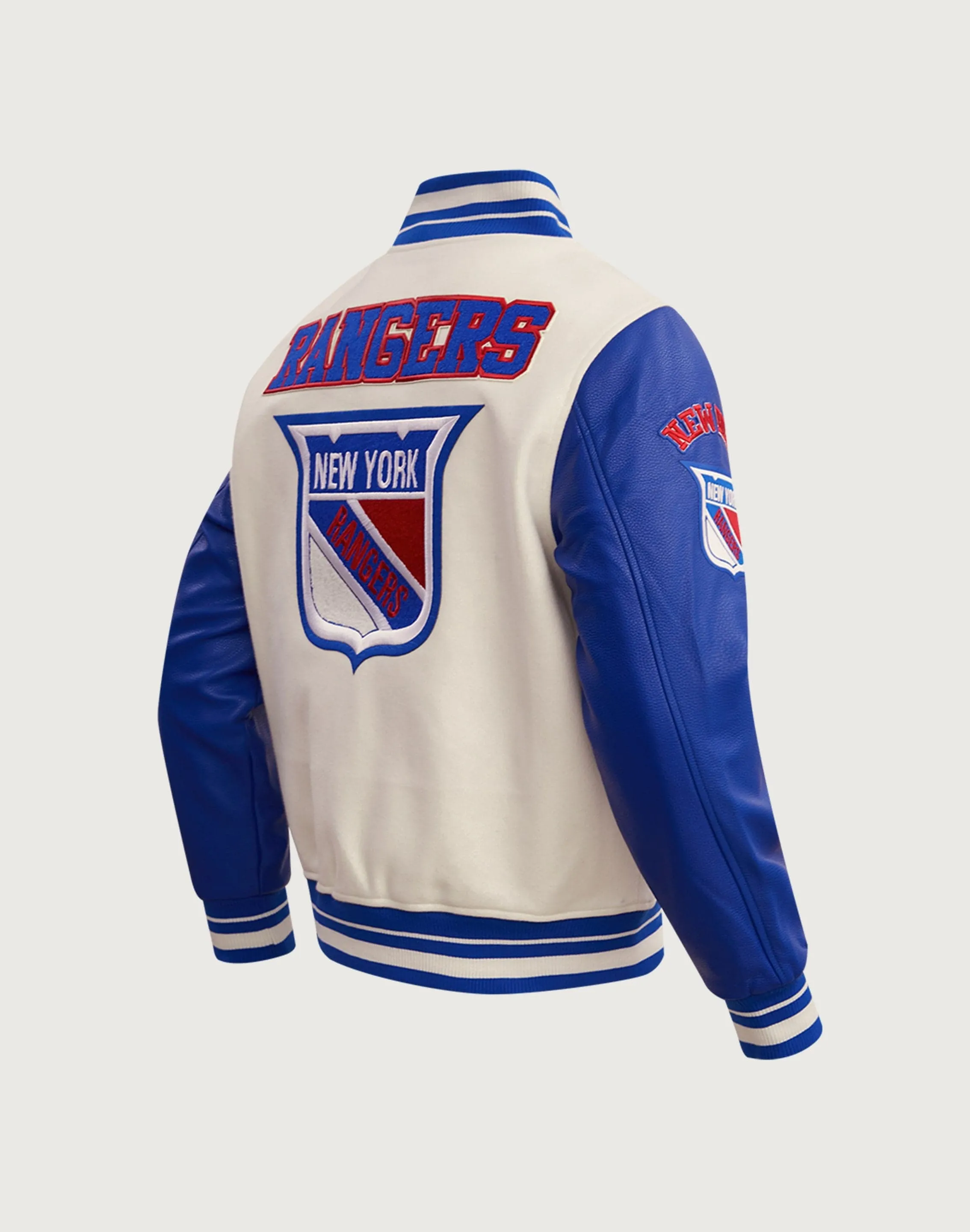 Pro Standard New York Rangers Retro Classic Rib Wool Varsity Jacket