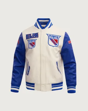 Pro Standard New York Rangers Retro Classic Rib Wool Varsity Jacket
