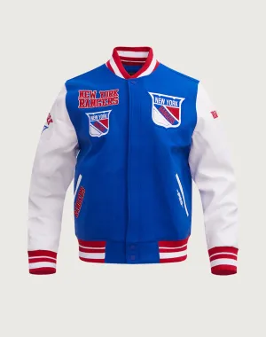 Pro Standard New York Rangers Retro Classic Rib Wool Varsity Jacket