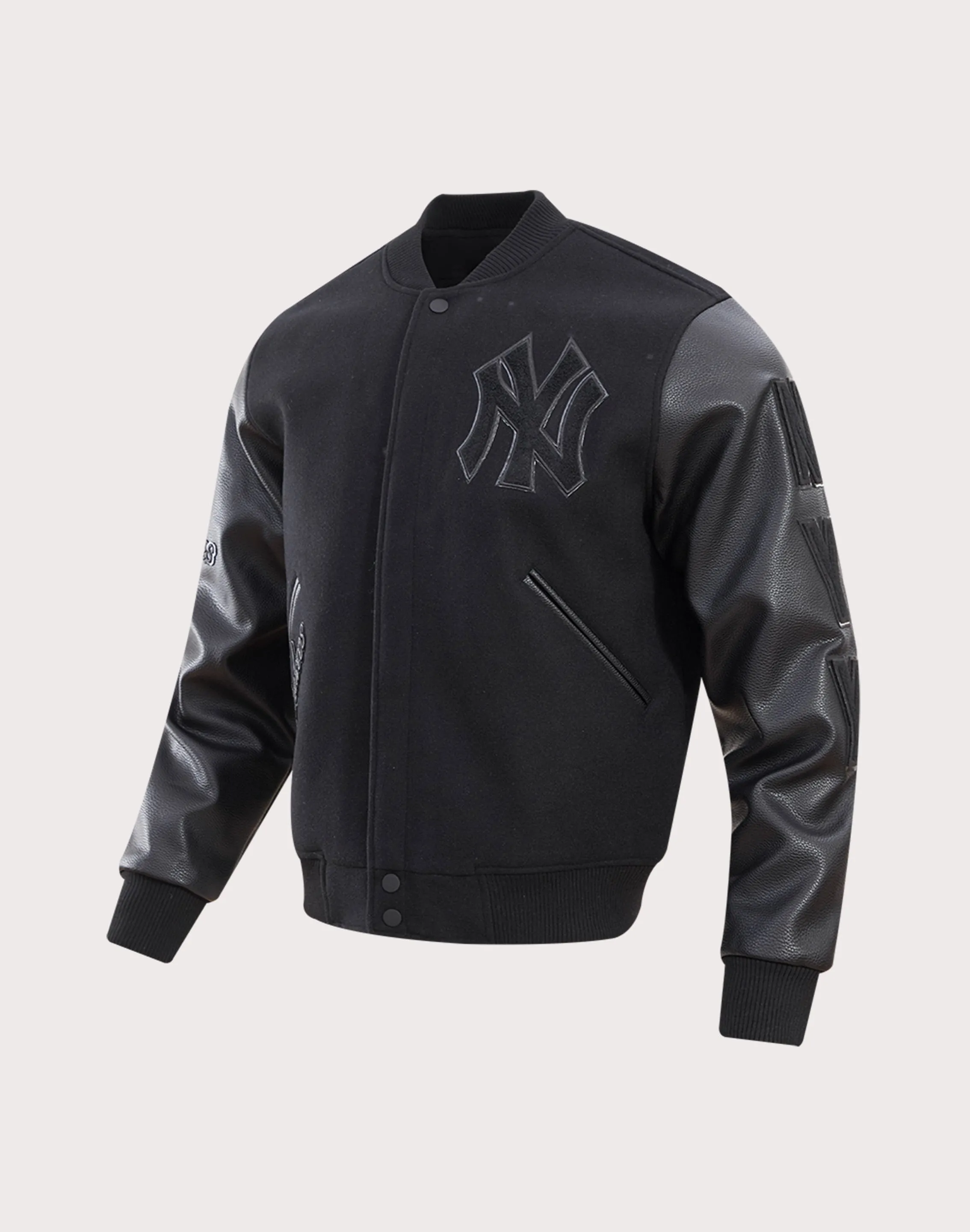 Pro Standard New York Yankees Triple Black Varsity Jacket