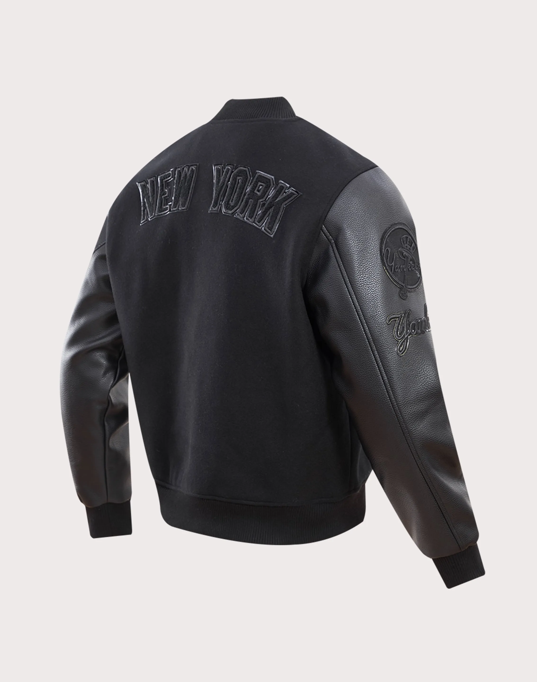 Pro Standard New York Yankees Triple Black Varsity Jacket