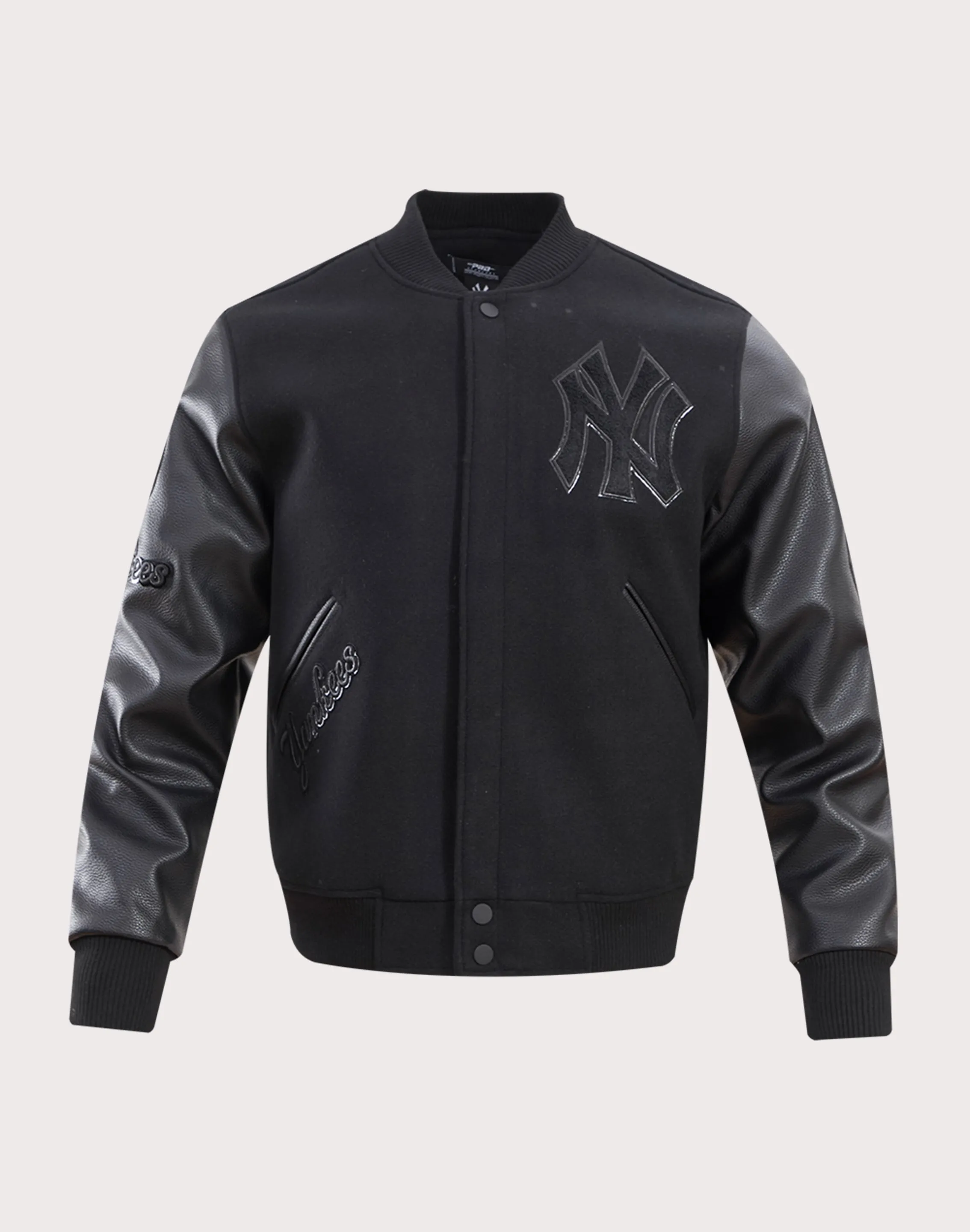 Pro Standard New York Yankees Triple Black Varsity Jacket