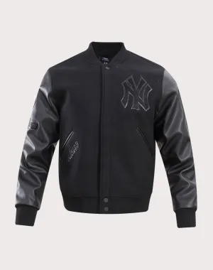 Pro Standard New York Yankees Triple Black Varsity Jacket