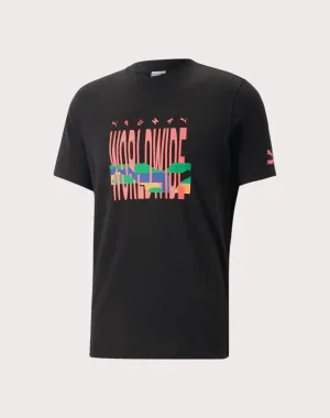 Puma Wavefront Graphic Black Tee
