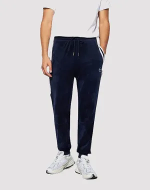 Sergio Tacchini Operations Inc Sergio Tacchini Debossed Damarindo Velour Black Track Pants