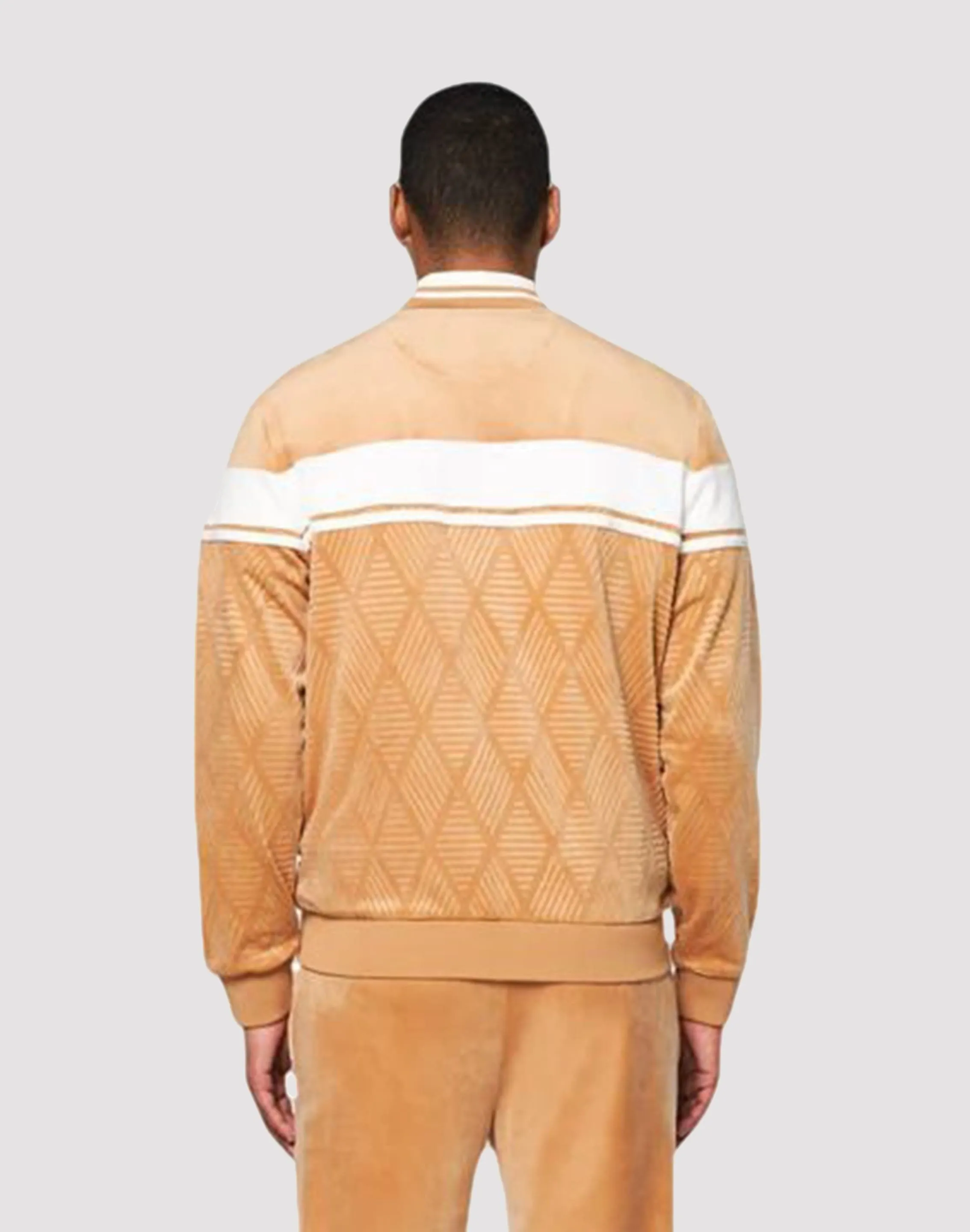 Sergio Tacchini Operations Inc Sergio Tacchini Debossed Damarindo Velour Track Jacket