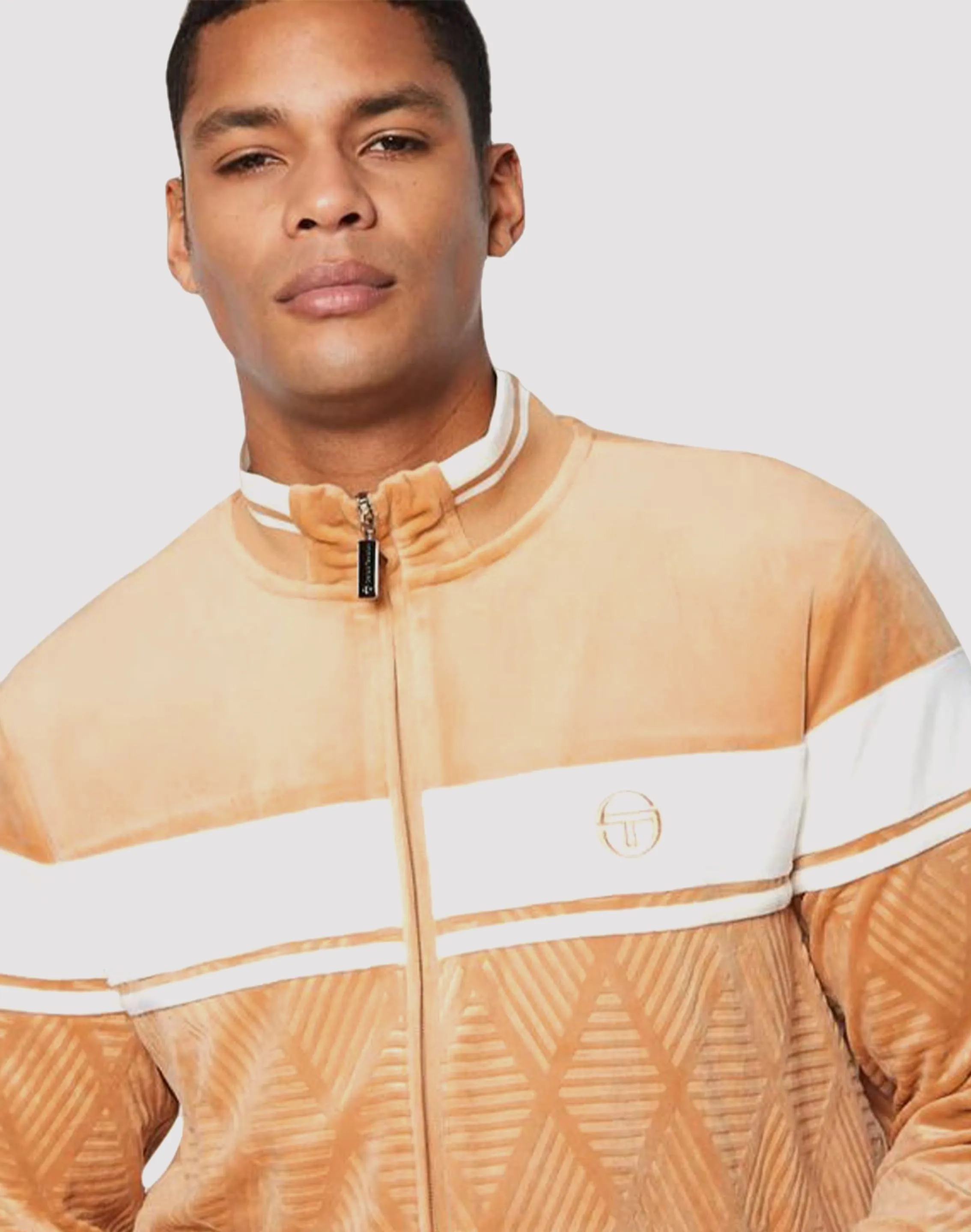 Sergio Tacchini Operations Inc Sergio Tacchini Debossed Damarindo Velour Track Jacket