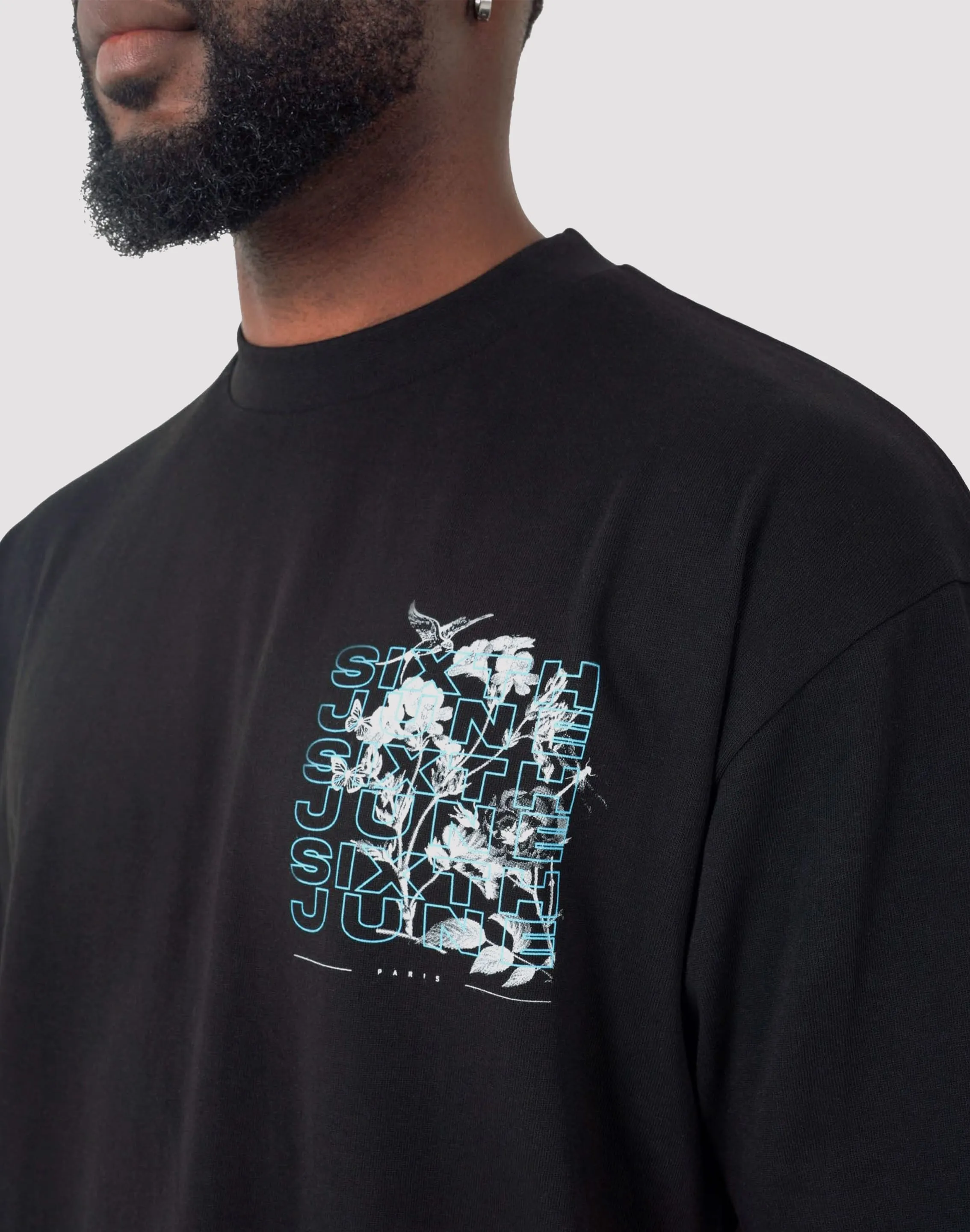 SJP DISTRIBUTION COMPANY Sixth June Flower Square Black Tee