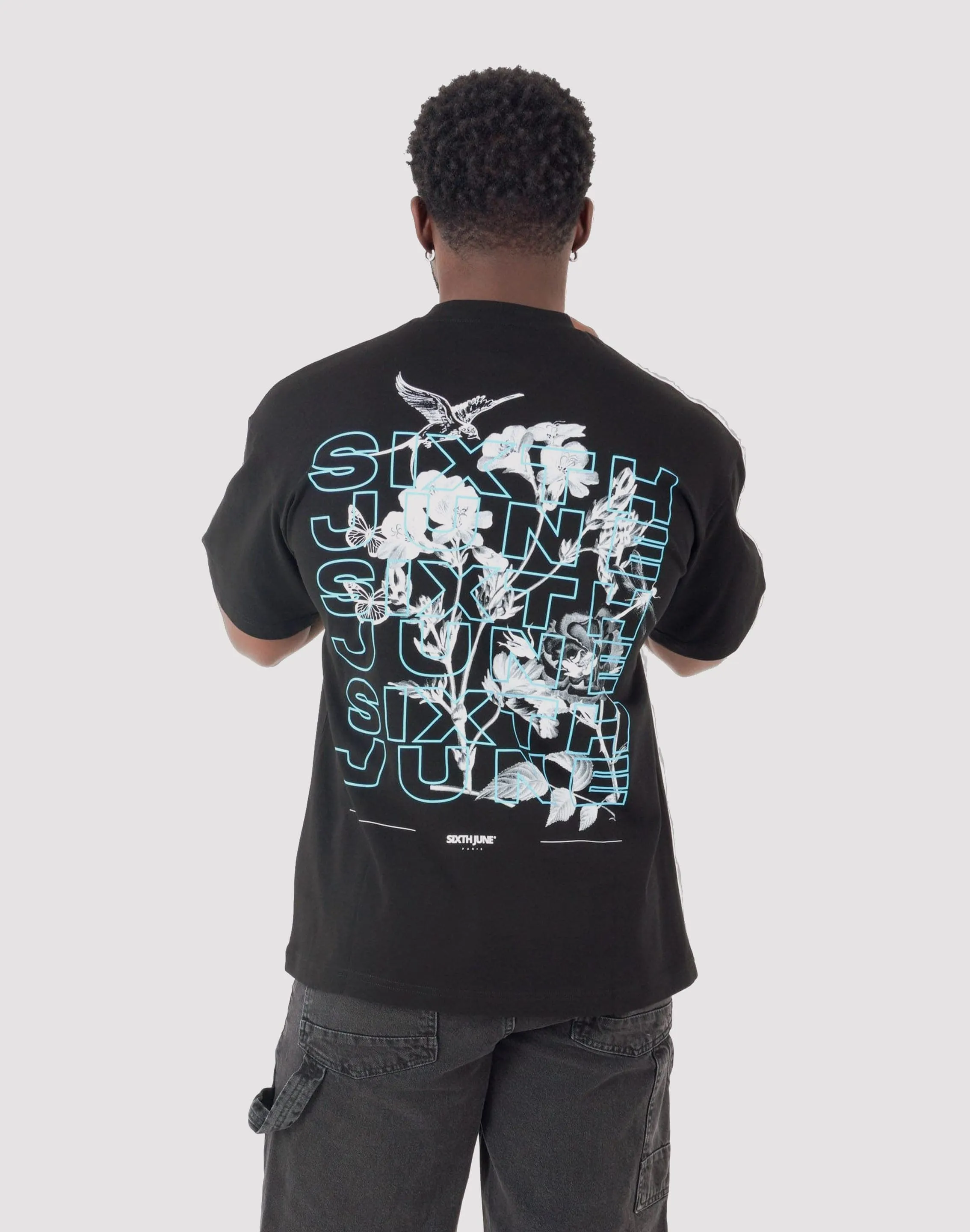 SJP DISTRIBUTION COMPANY Sixth June Flower Square Black Tee