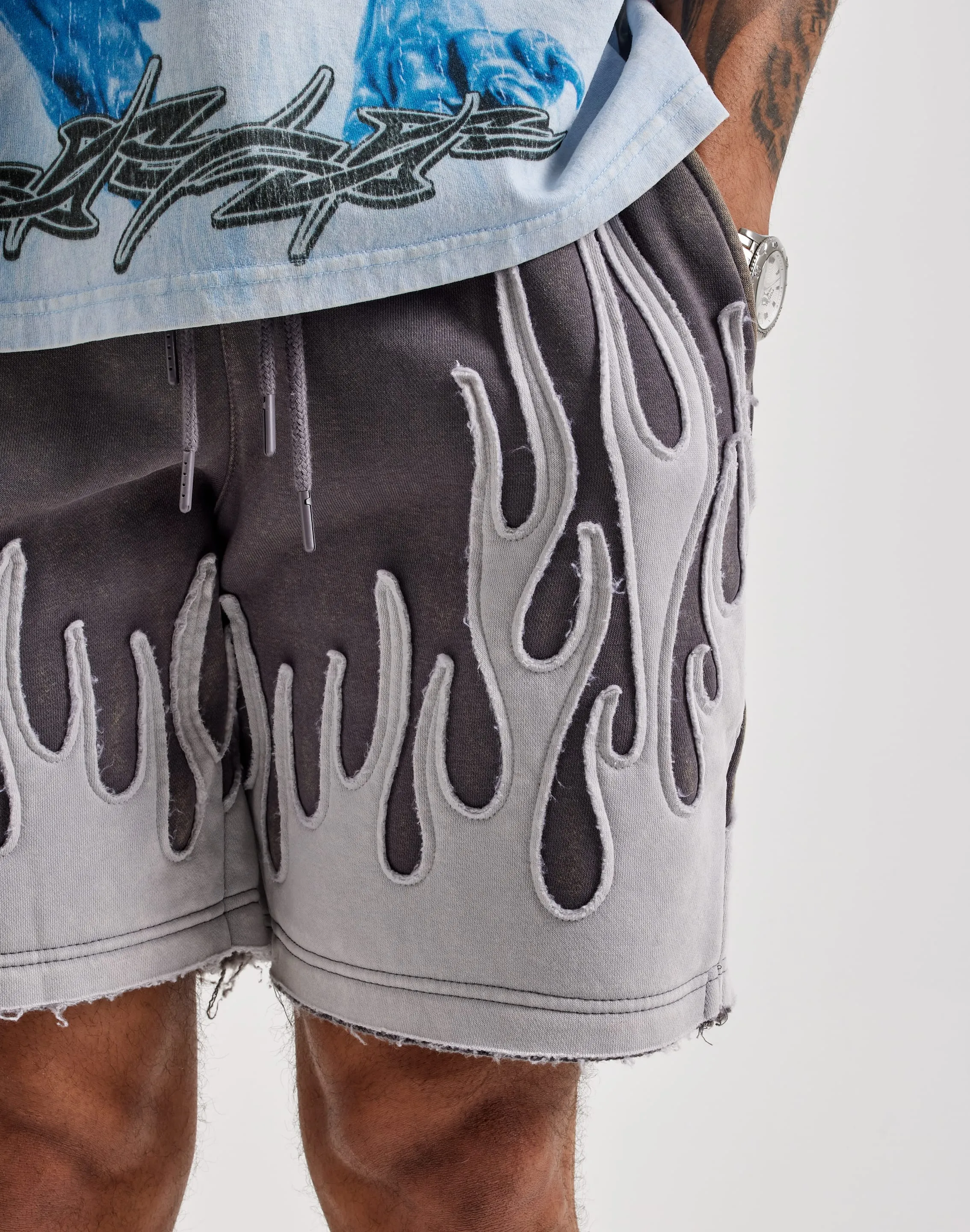 Smoke Rise Flame Fleece Shorts