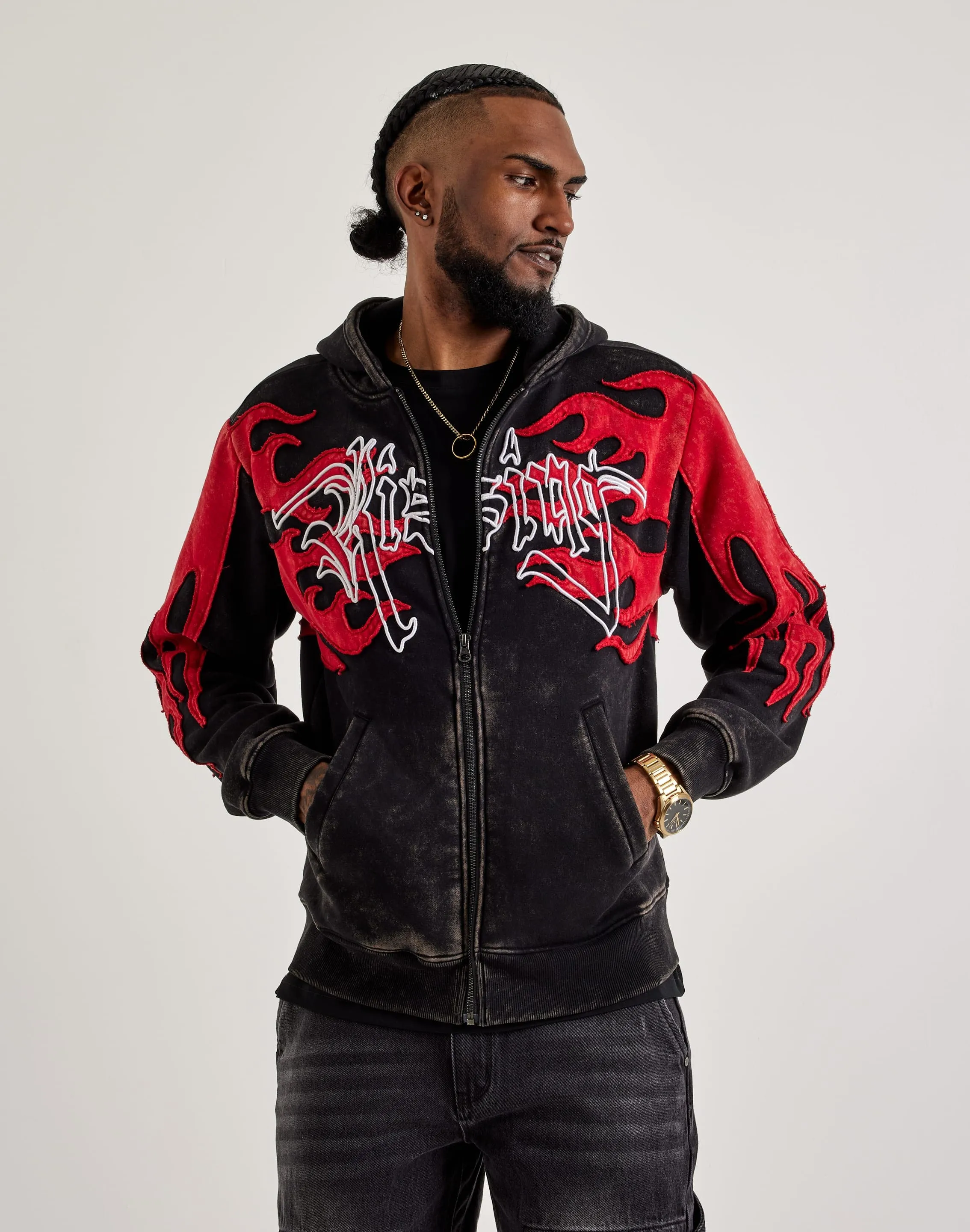 Smoke Rise Flame Full-Zip Fleece Hoodie