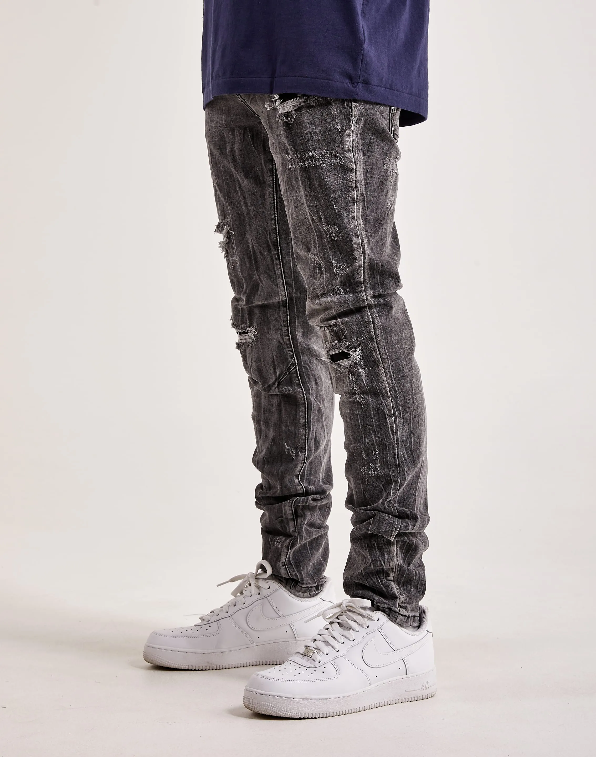 Smoke Rise Rip & Repair Basic Slim Denim