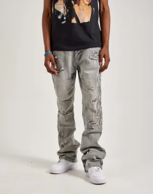 Smoke Rise Studded Flame Jeans