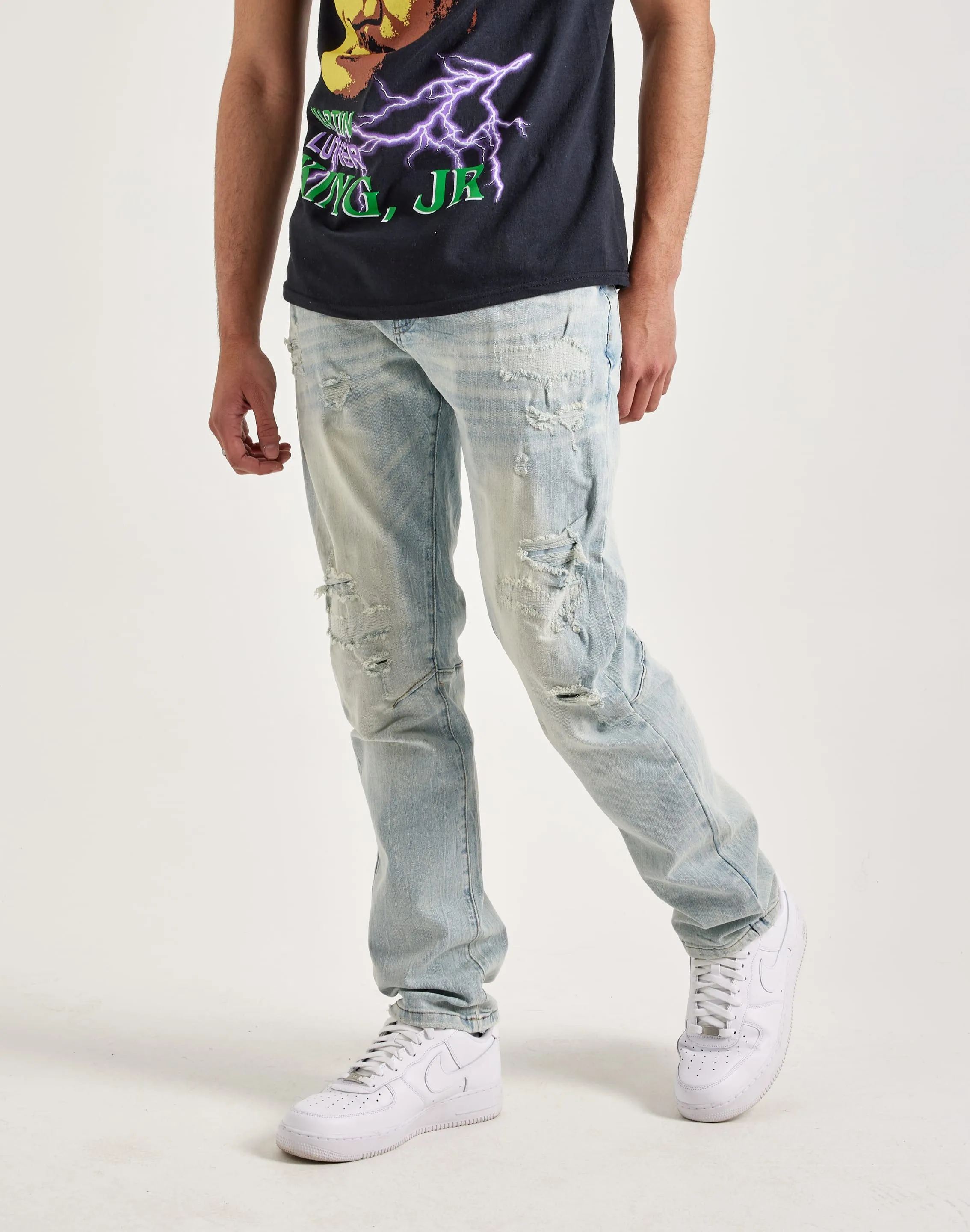 Smoke Rise Vintage Bleach Effect Denim Jeans