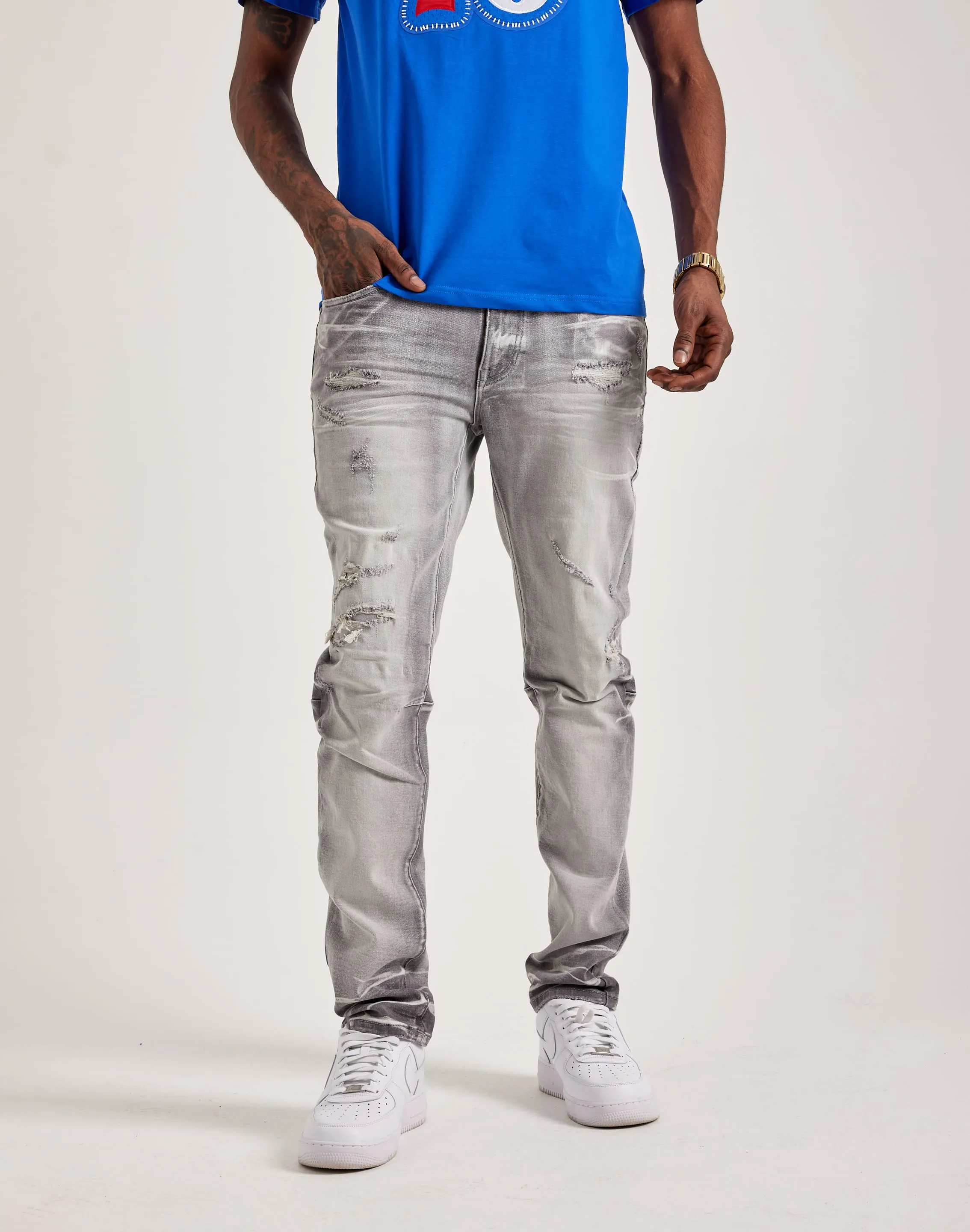 Smoke Rise Vintage Washed Slim Denim Jeans
