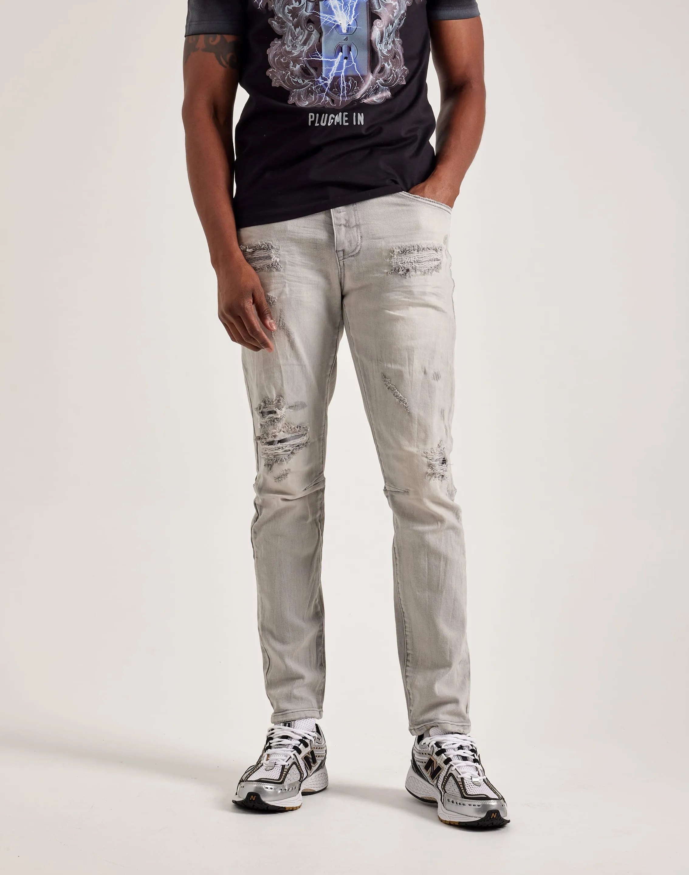 Smoke Rise Vintage Washed Slim Denim Jeans