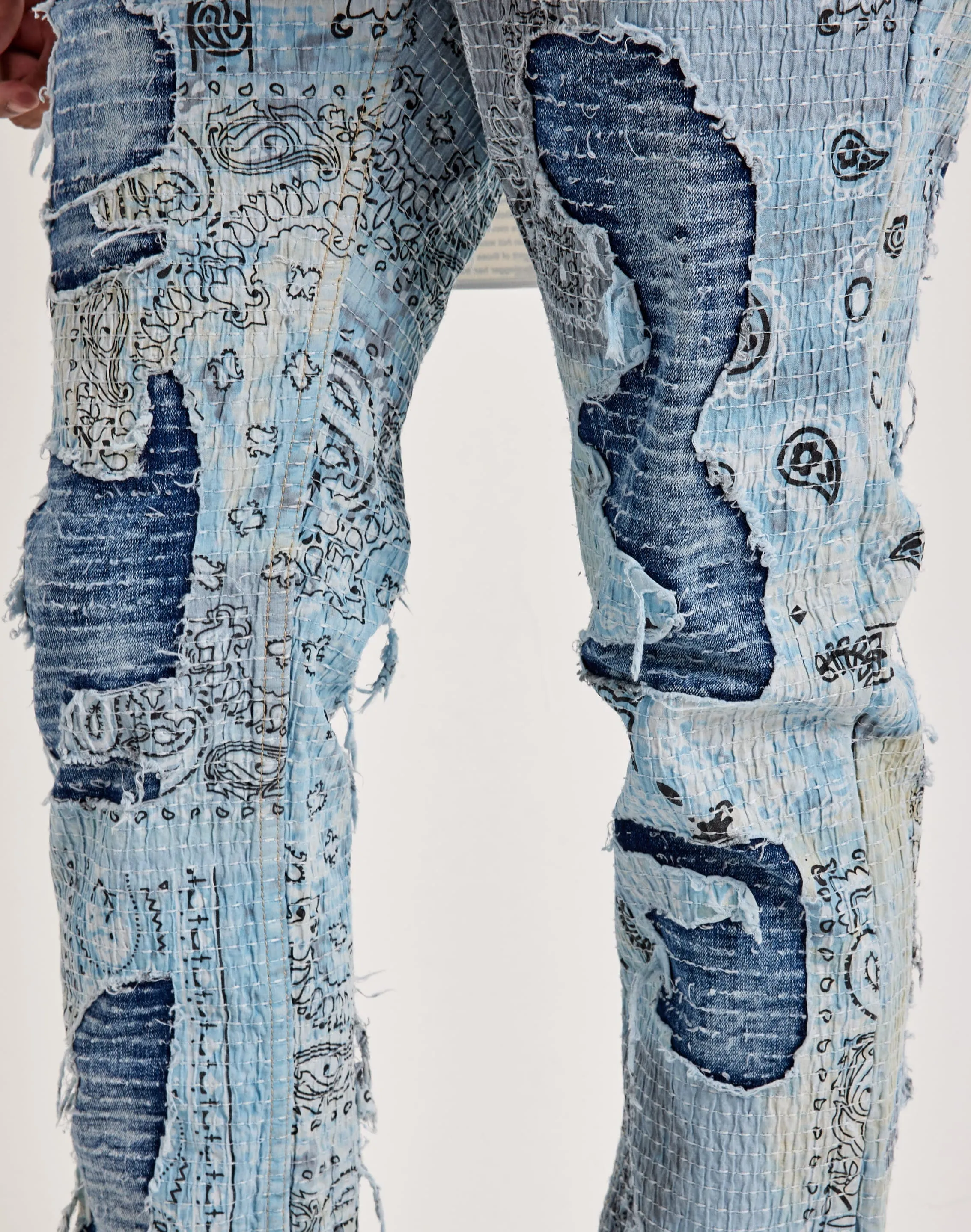 Smuggler's Moon Paisley-Print Denim Jeans